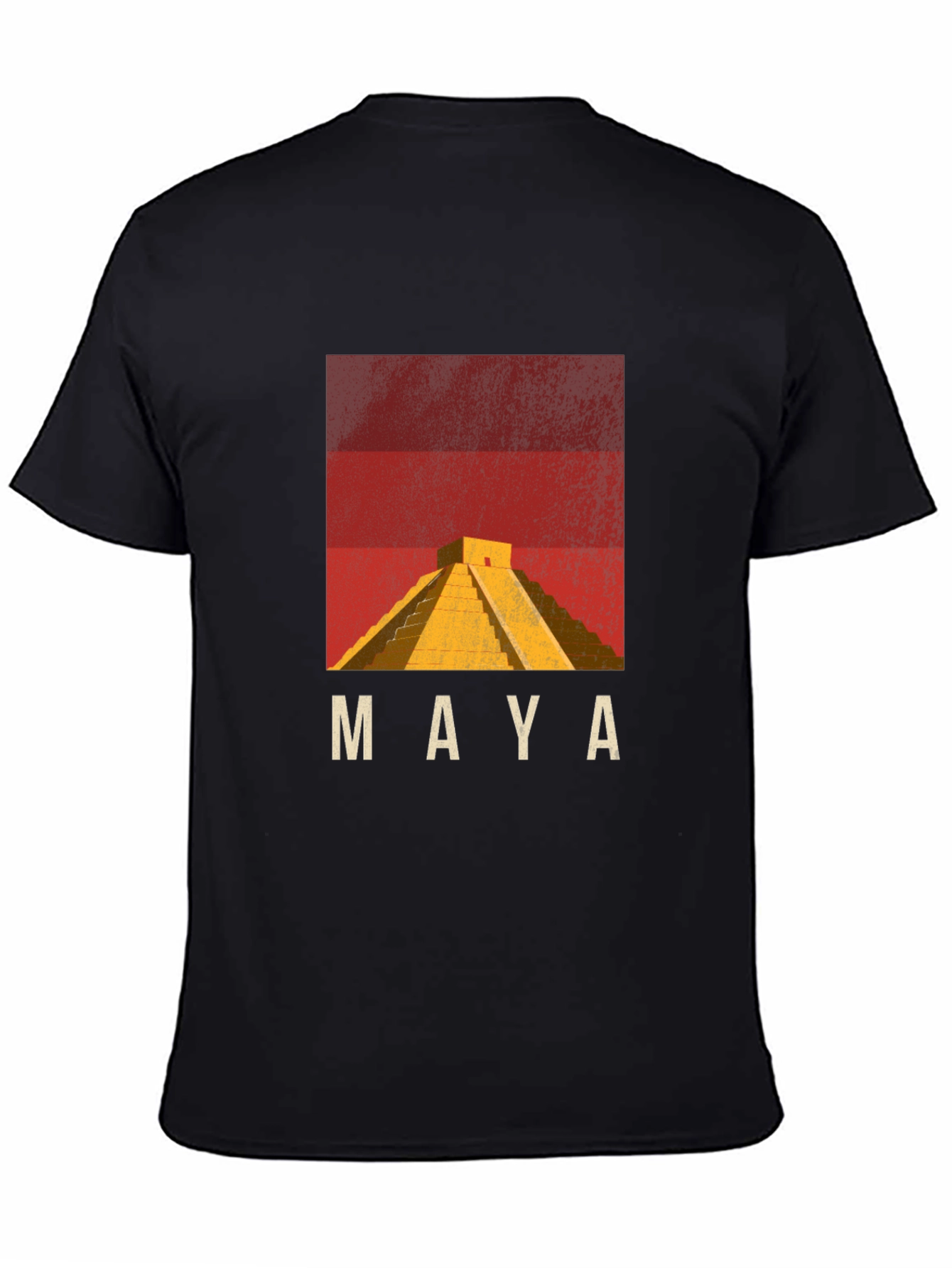 Maya Pyramid Graphic T-Shirt - Black