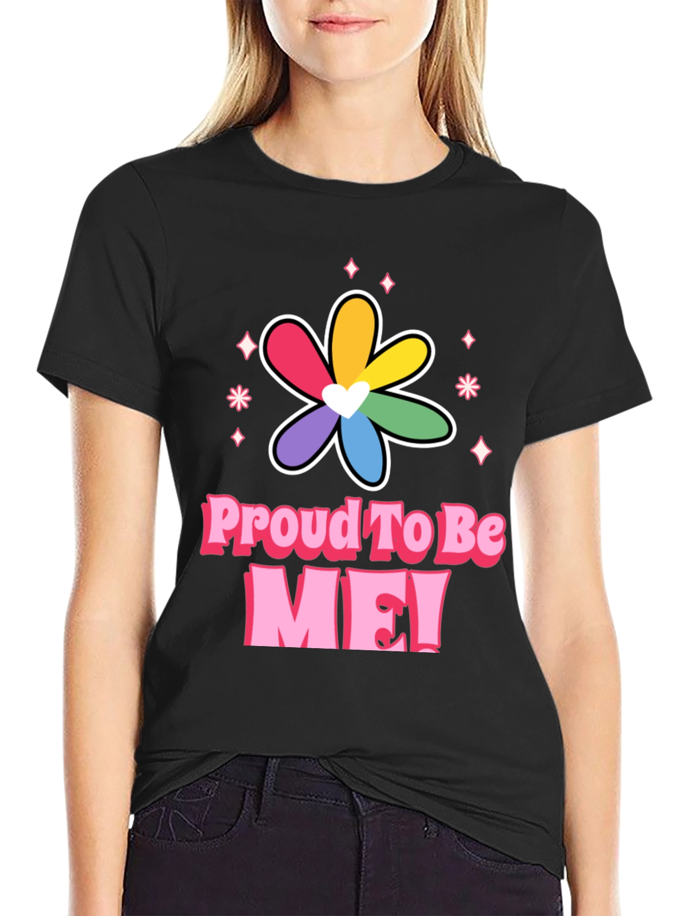 Proud To Be ME! Rainbow Pride Flower Tee