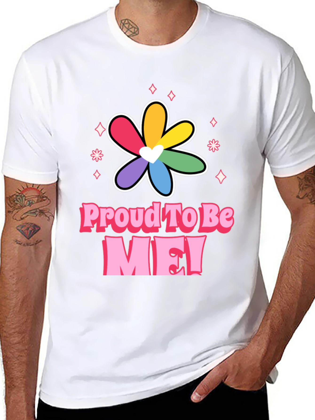 Proud To Be ME! Rainbow Pride Flower Tee