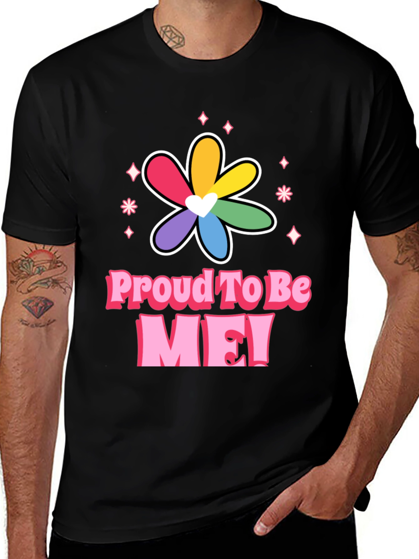 Proud To Be ME! Rainbow Pride Flower Tee