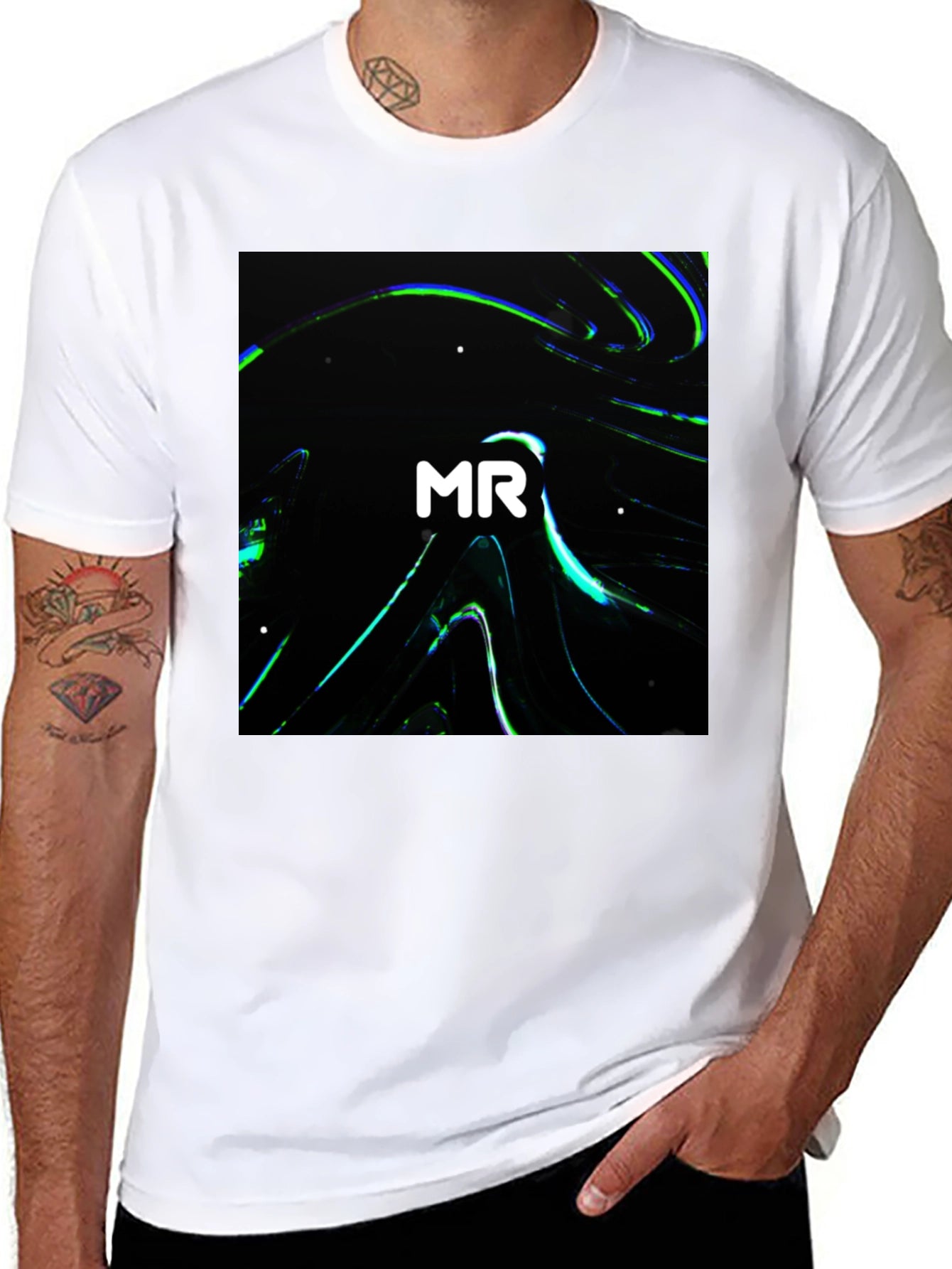 MR Abstract Black Graphic Tee - Modern Casual Wear