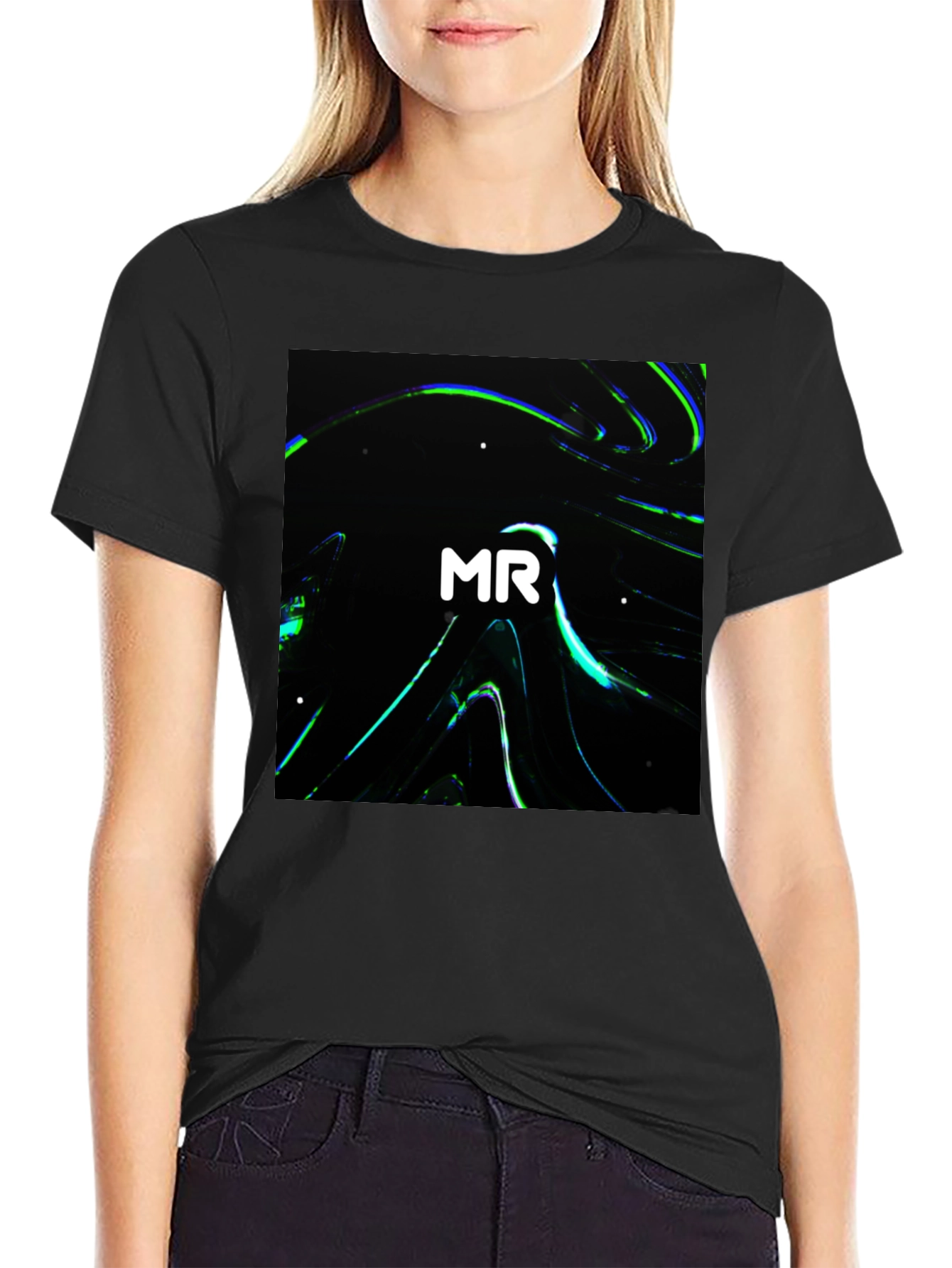 MR Abstract Black Graphic Tee - Modern Casual Wear