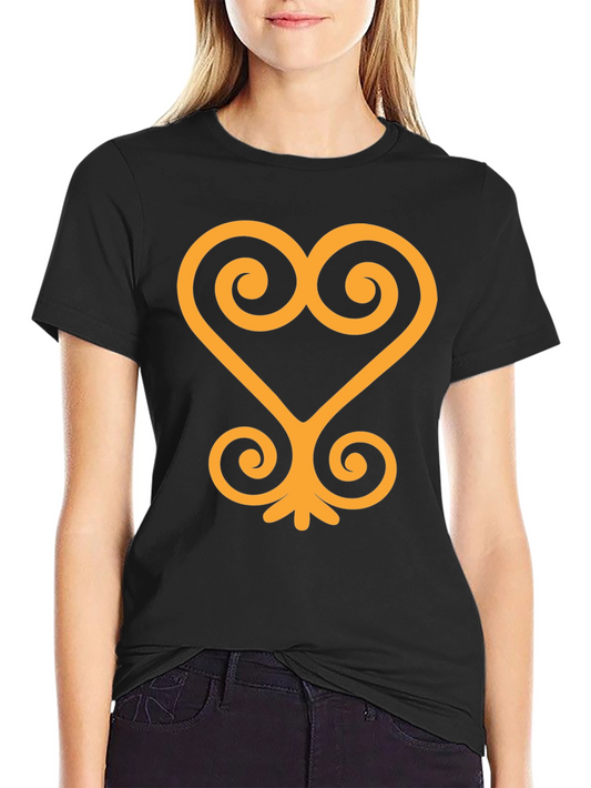Black T-Shirt with Adinkra Symbol