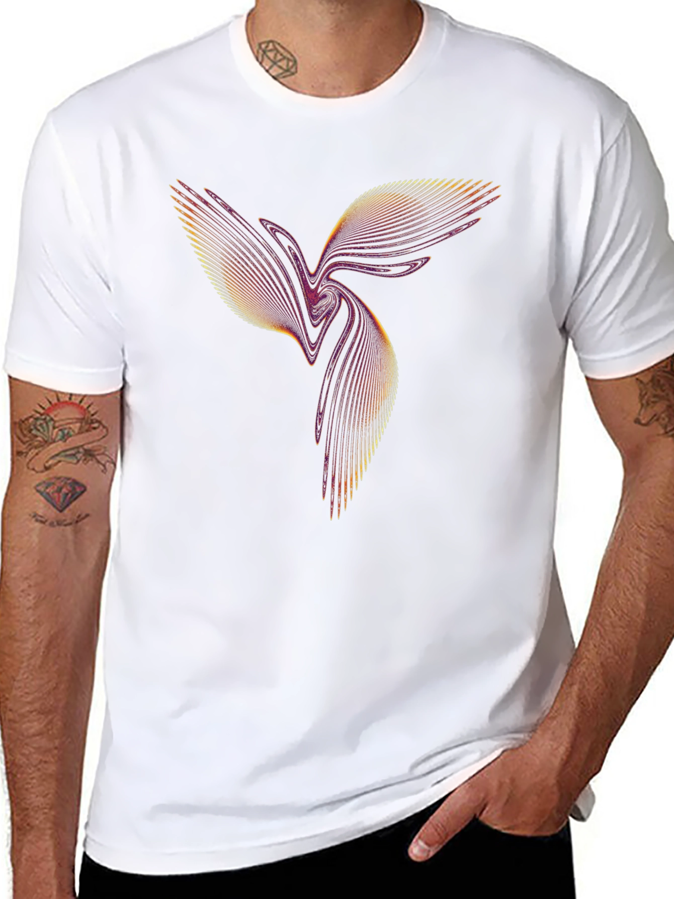 Abstract Bird Graphic T-Shirt - Modern Design