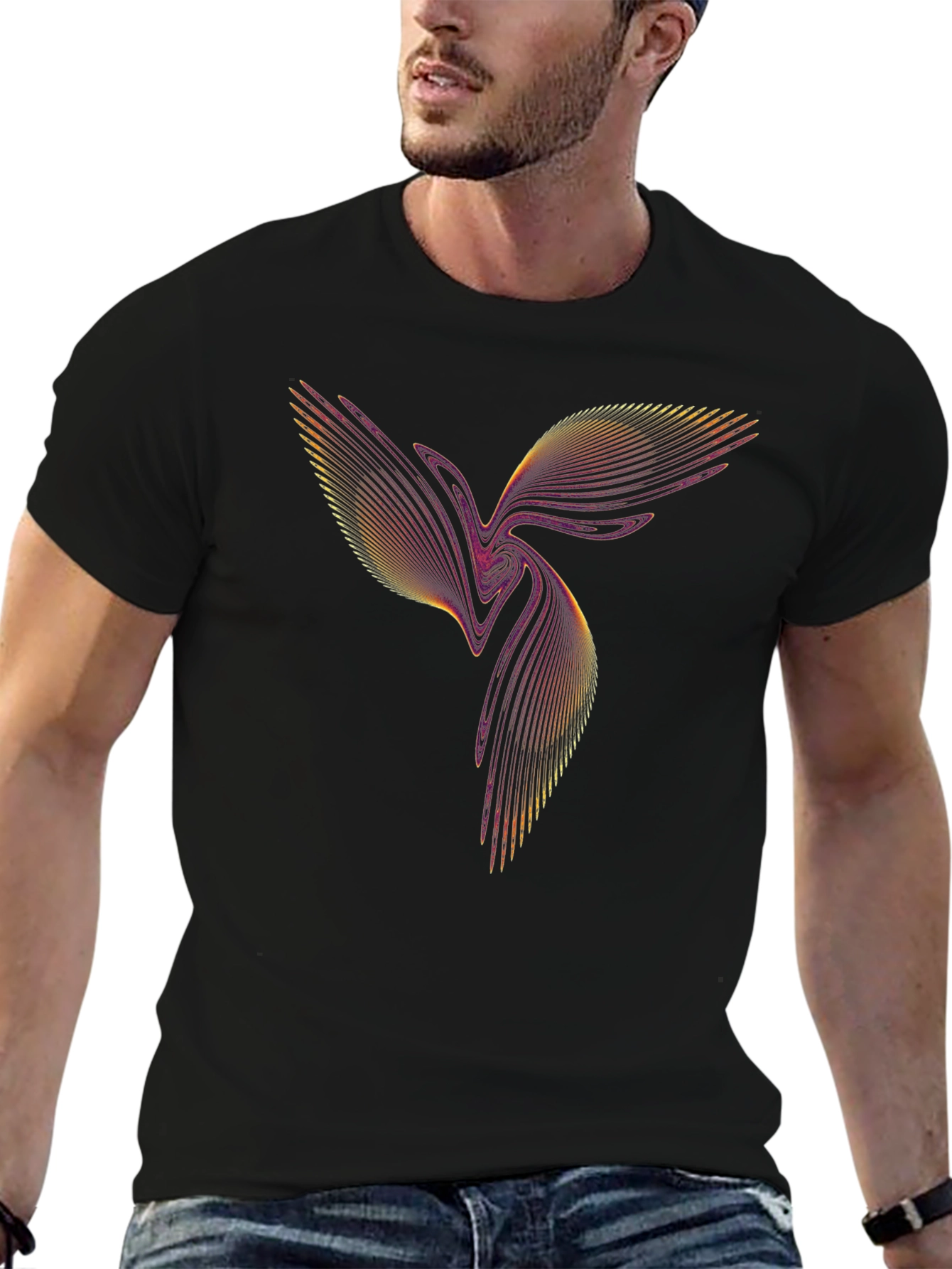 Abstract Bird Graphic T-Shirt - Modern Design