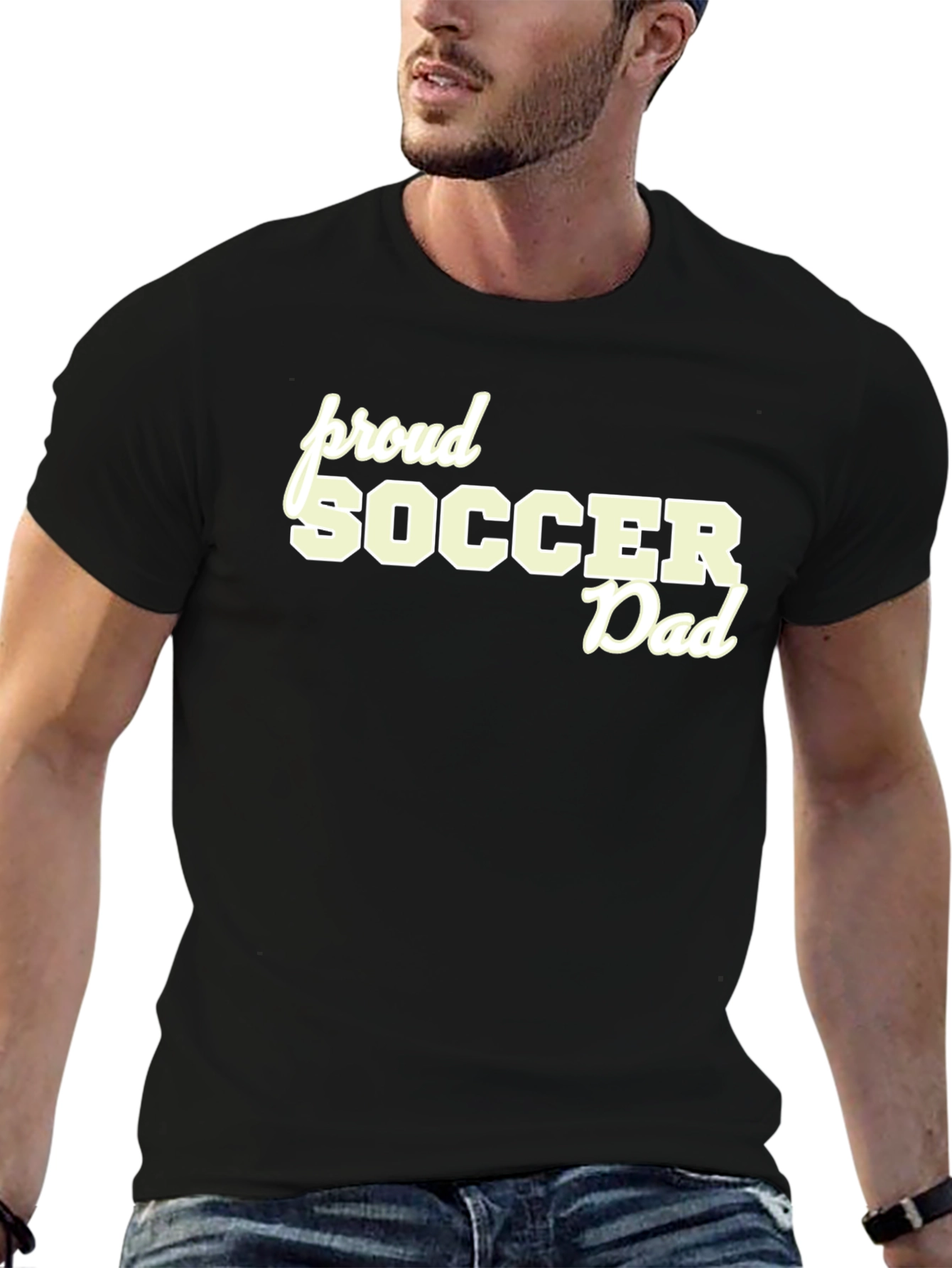 Proud Soccer Dad Black T-Shirt