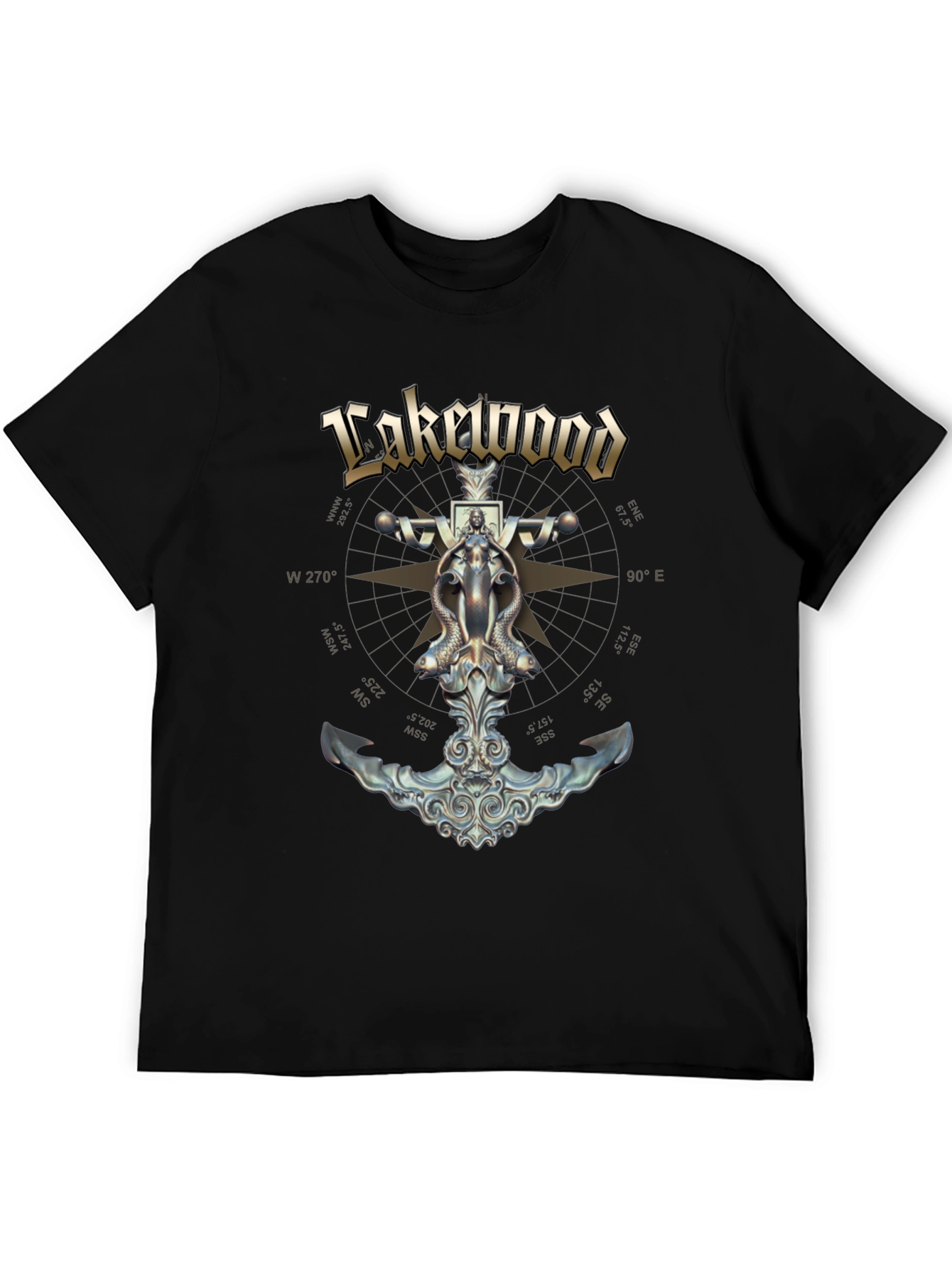 Lakewood Compass Graphic Black T-Shirt