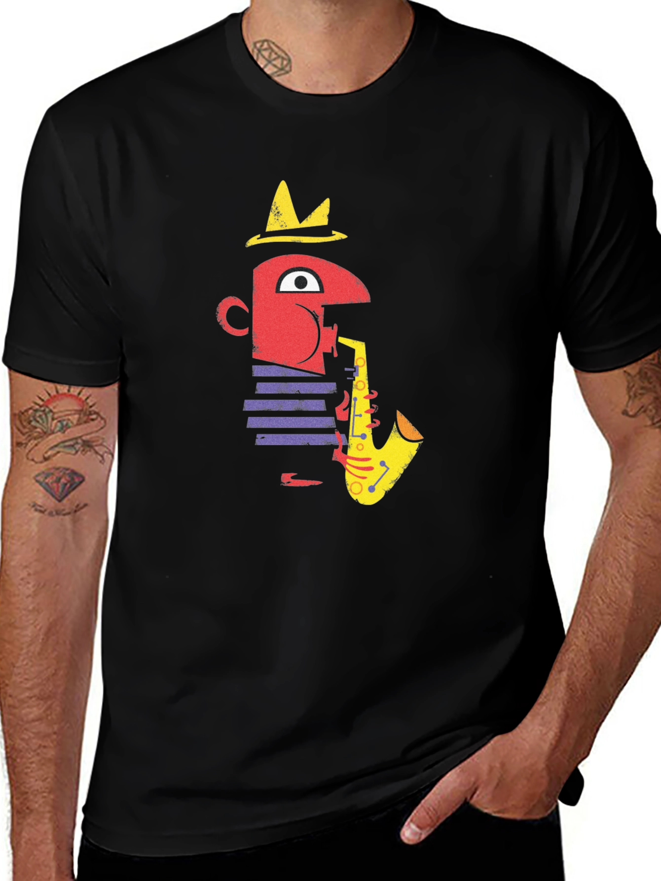 Jazz Saxophone Player Graphic T-Shirt