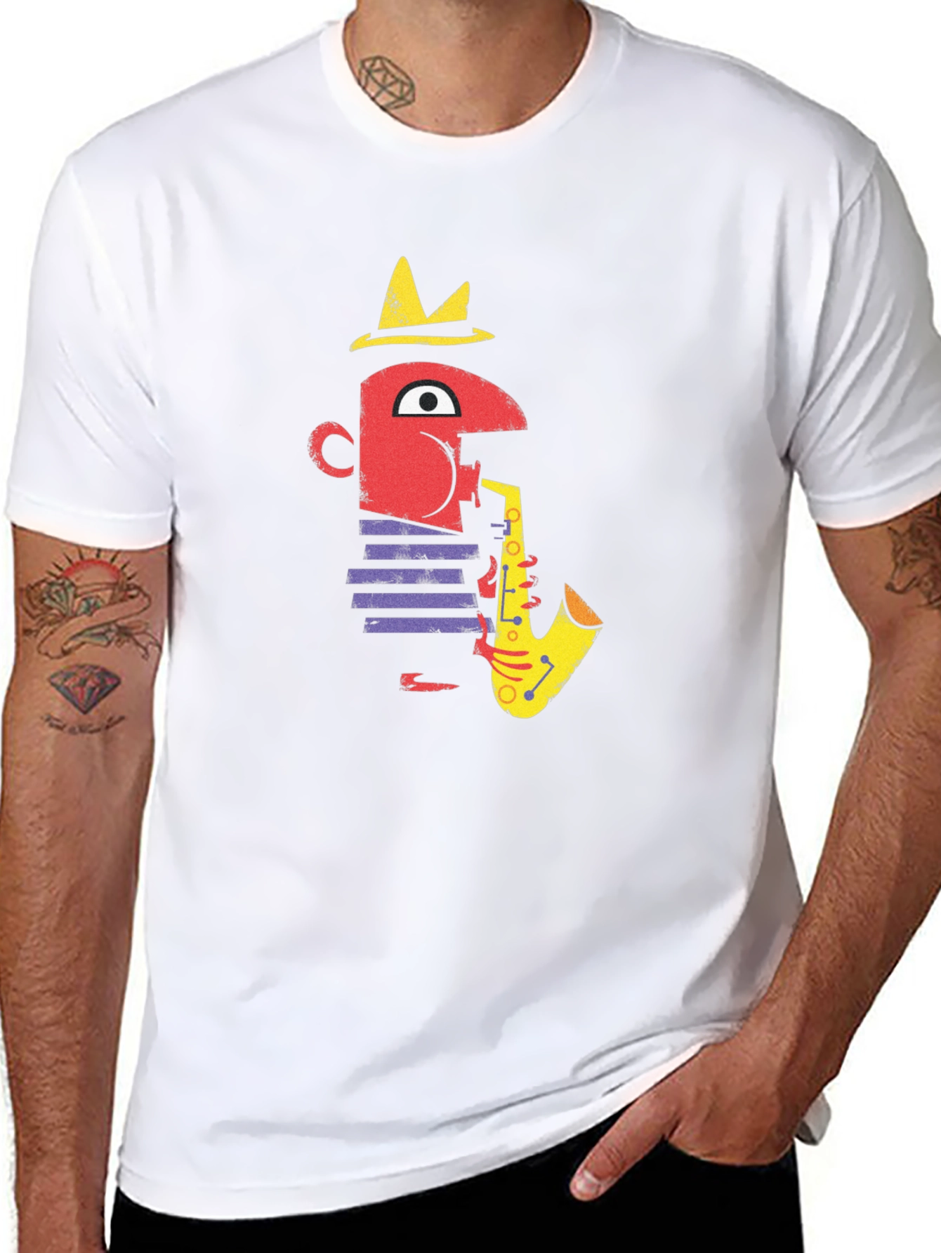 Jazz Saxophone Player Graphic T-Shirt