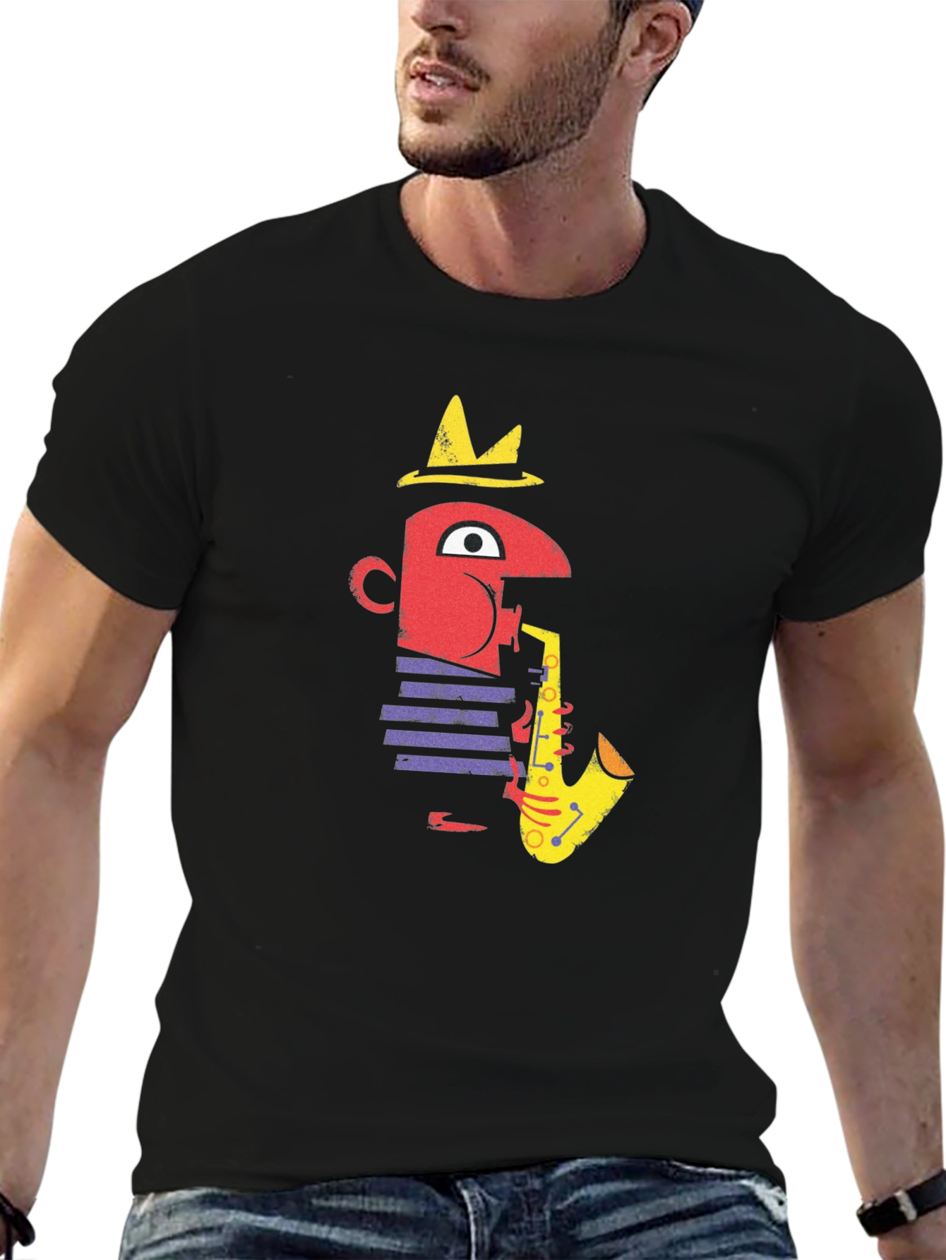 Jazz Saxophone Player Graphic T-Shirt