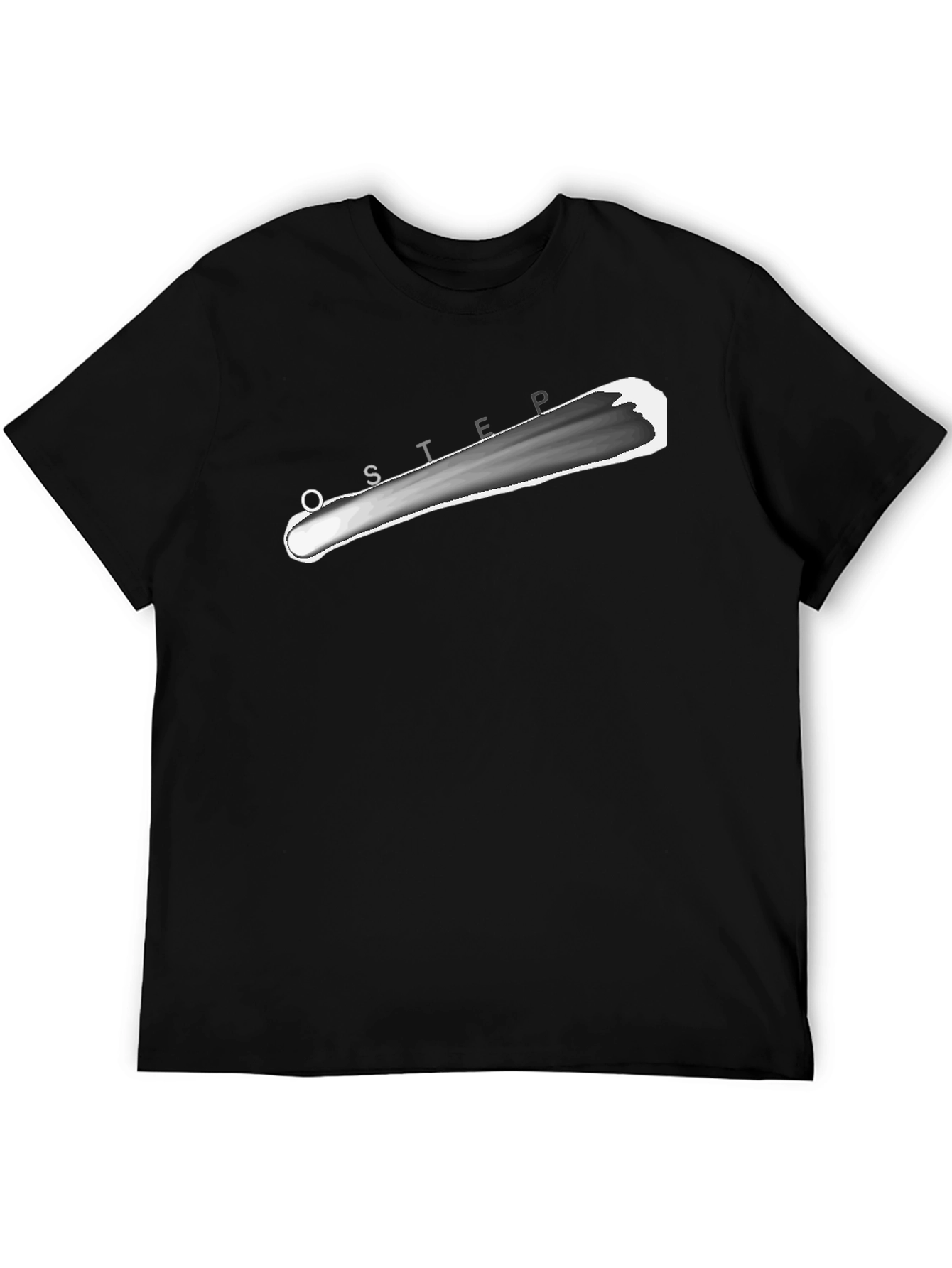 Mens Black T-Shirt with Graphic Design