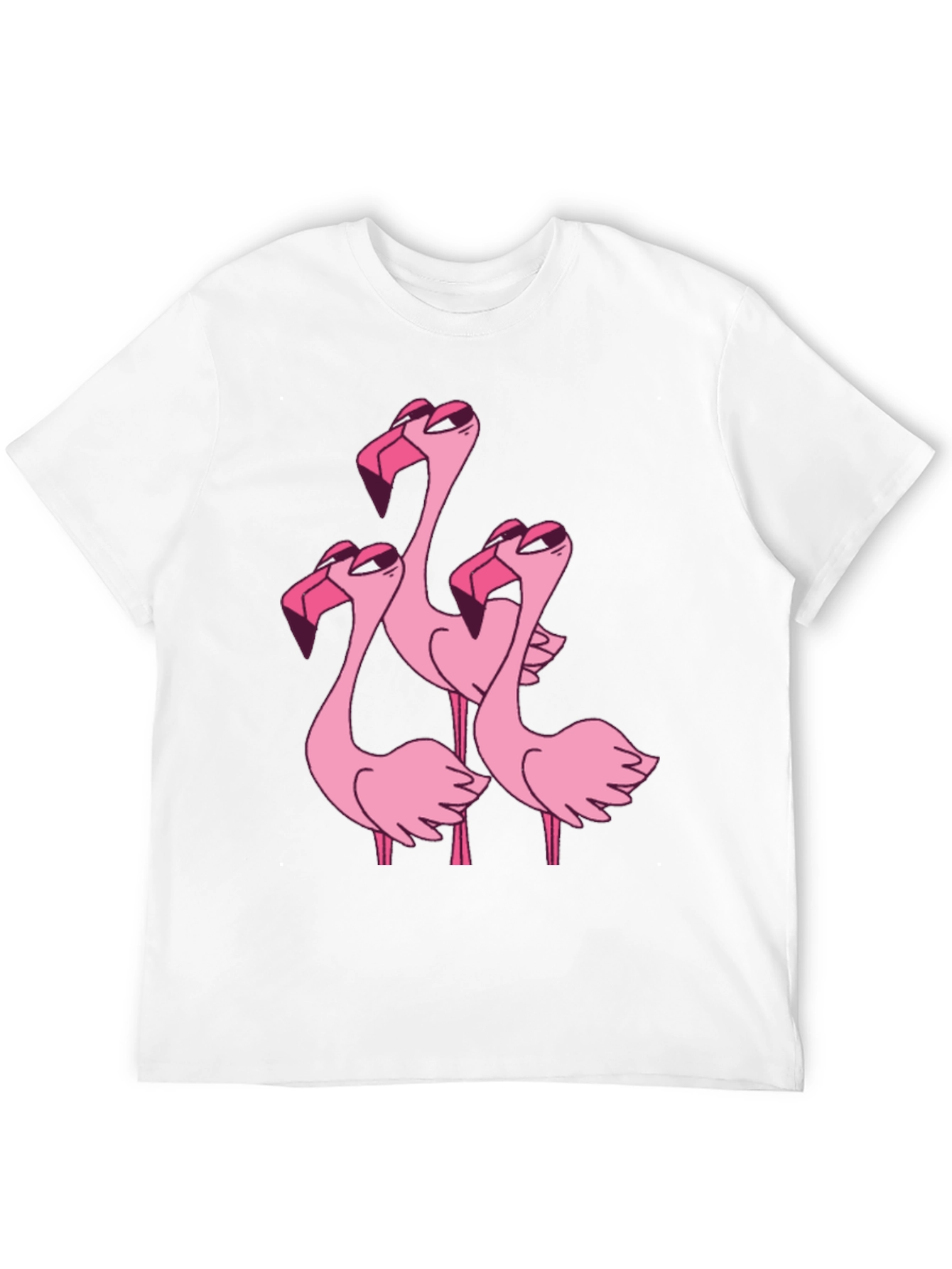 Flamingo Cartoon Graphic Black T-Shirt