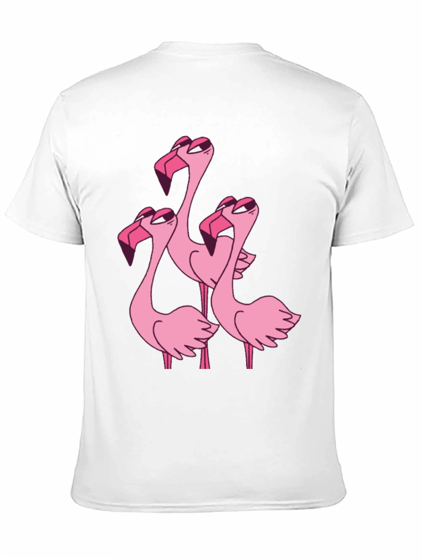 Flamingo Cartoon Graphic Black T-Shirt