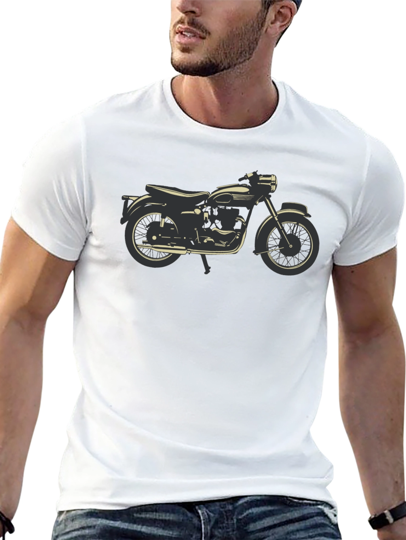 Classic Motorcycle Graphic Tee - Black