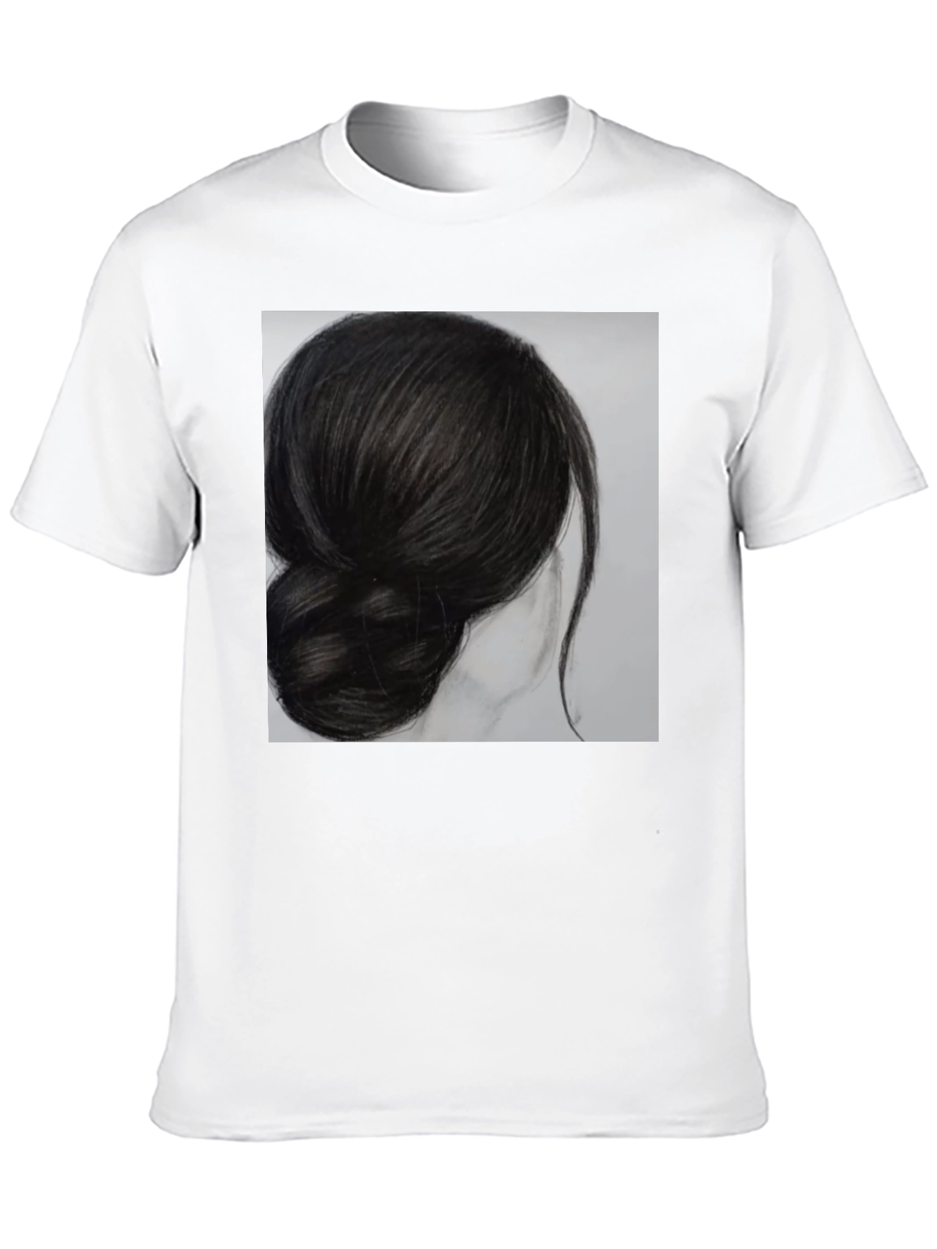 Artistic Hair Bun Graphic Tee - Stylish Comfort