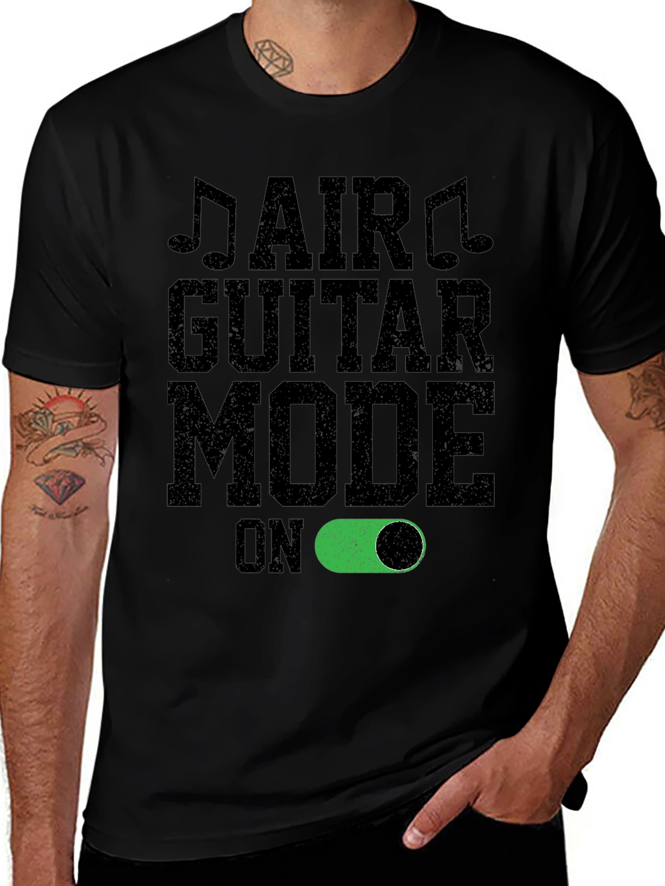 Air Guitar Mode On T-Shirt | Music Lover Tee