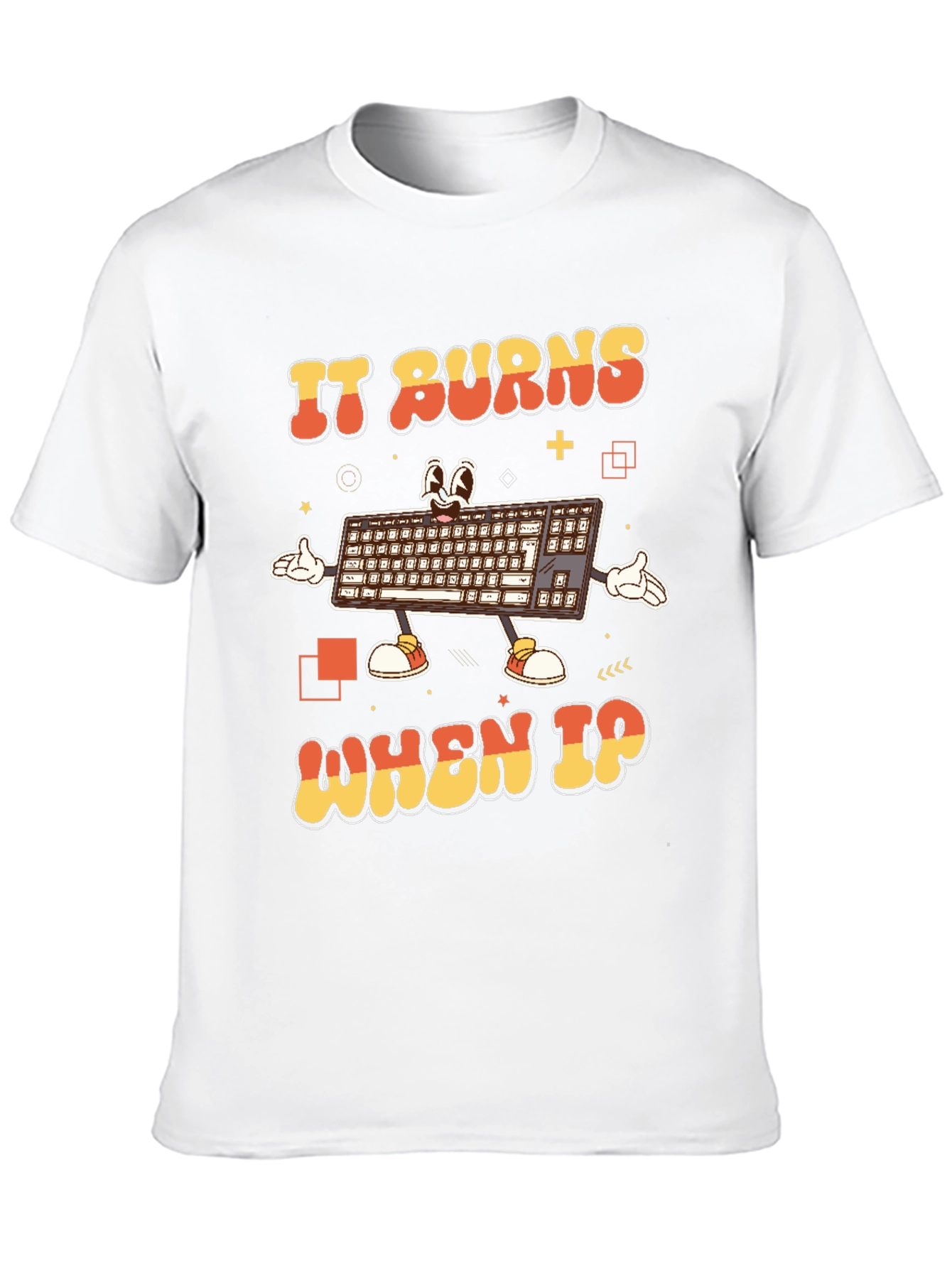 Funny IT Keyboard T-Shirt - IT Burns When IP