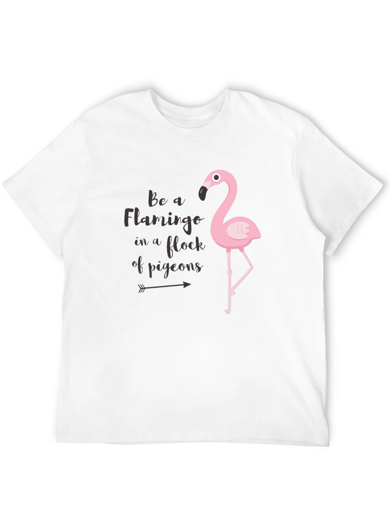 Be a Flamingo Black Graphic Tee