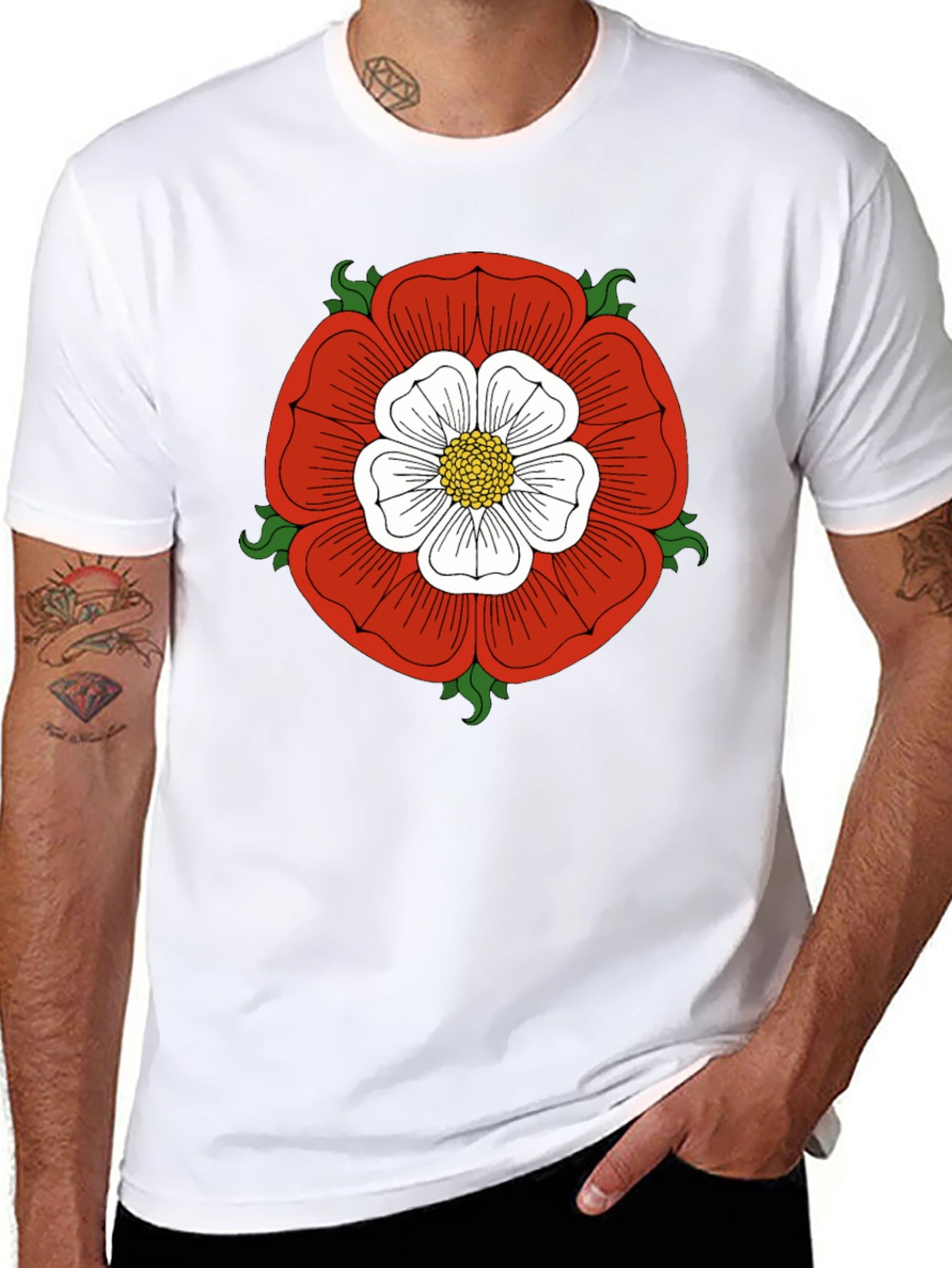 English Rose Graphic Tee - Classic Design