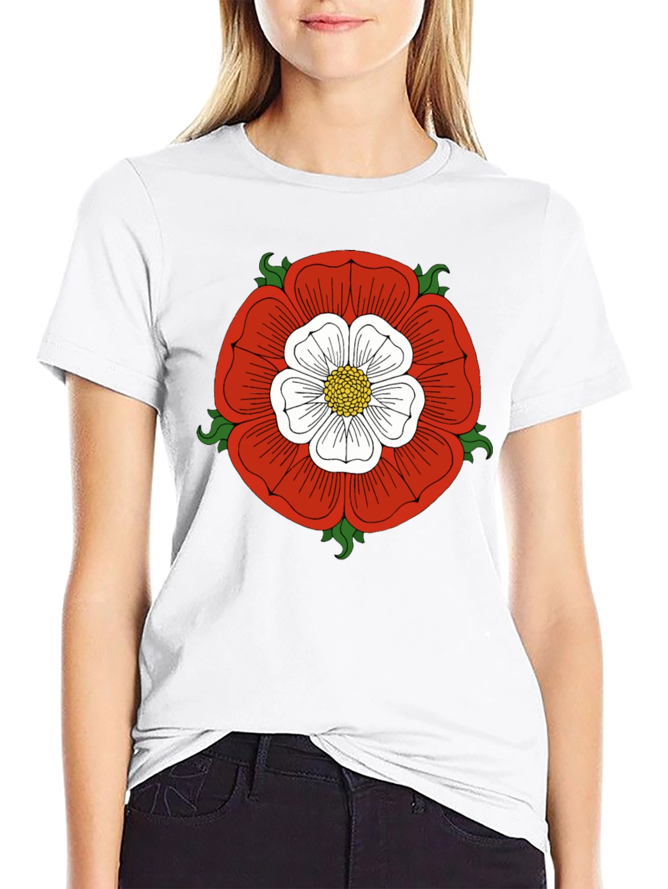 English Rose Graphic Tee - Classic Design