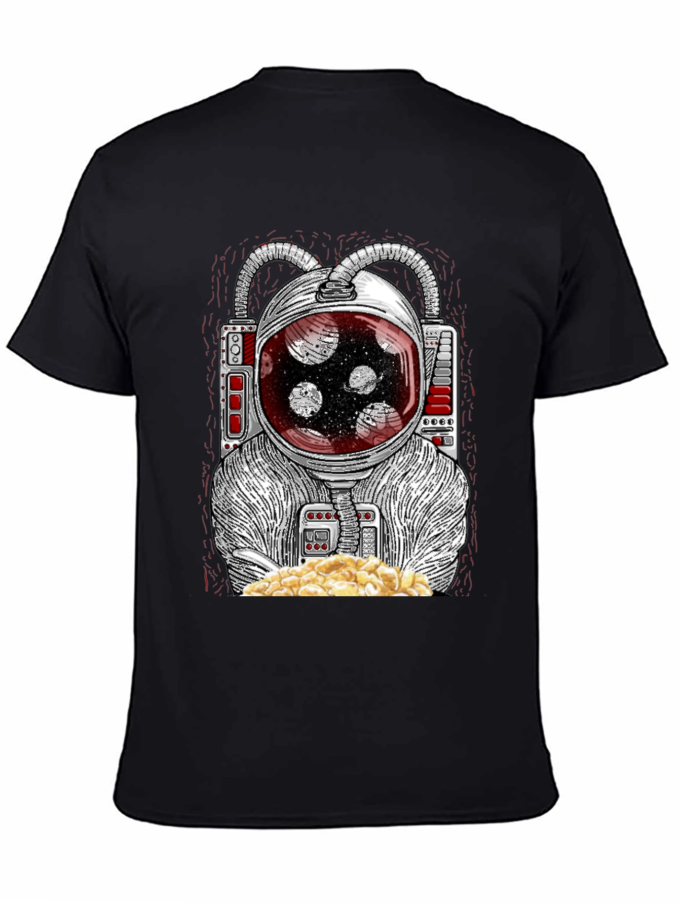 Astronaut Eating Popcorn Graphic T-Shirt