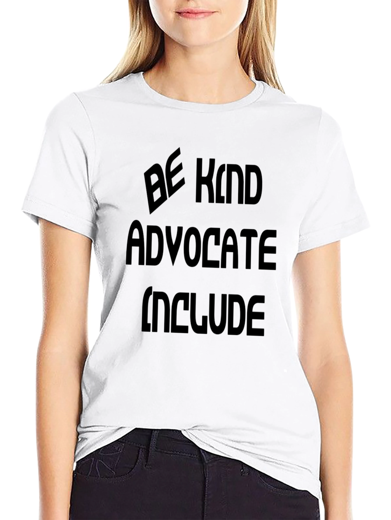Be Kind Advocate Include Black Graphic T-Shirt