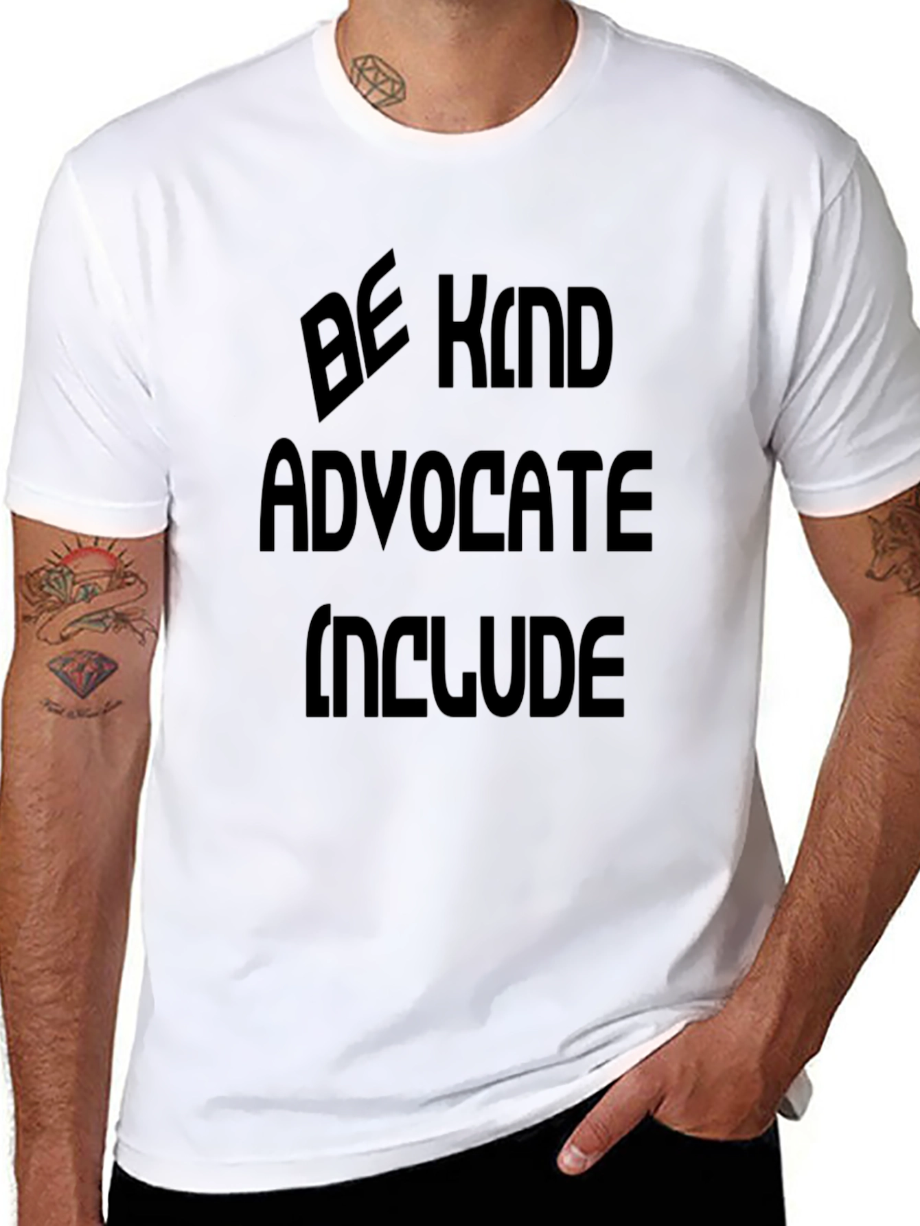 Be Kind Advocate Include Black Graphic T-Shirt