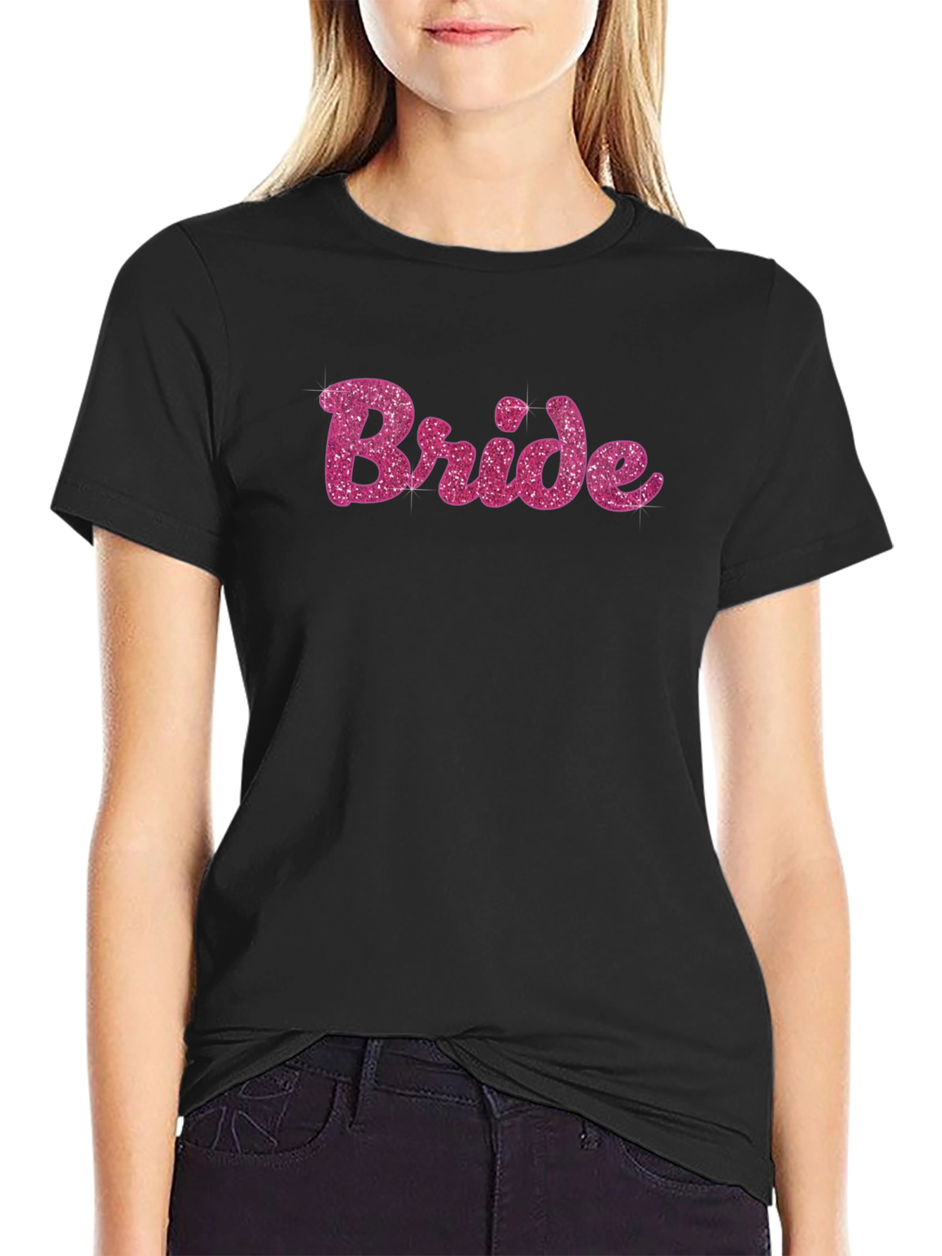 Bride Sparkle Pink T-Shirt - Bridal Party Tee