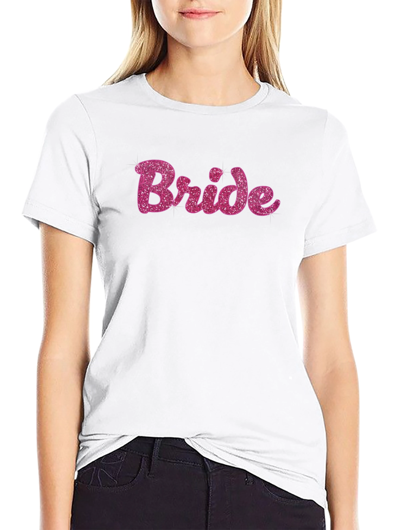 Bride Sparkle Pink T-Shirt - Bridal Party Tee