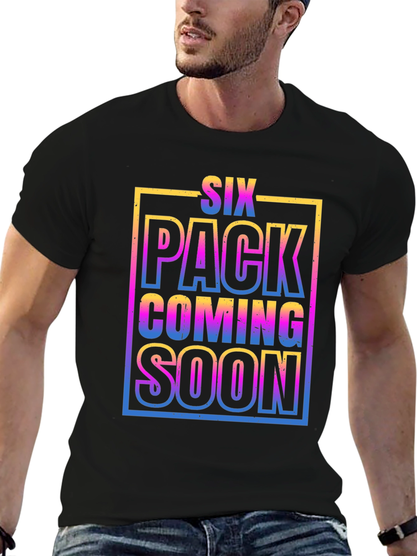 Six Pack Coming Soon Graphic T-Shirt