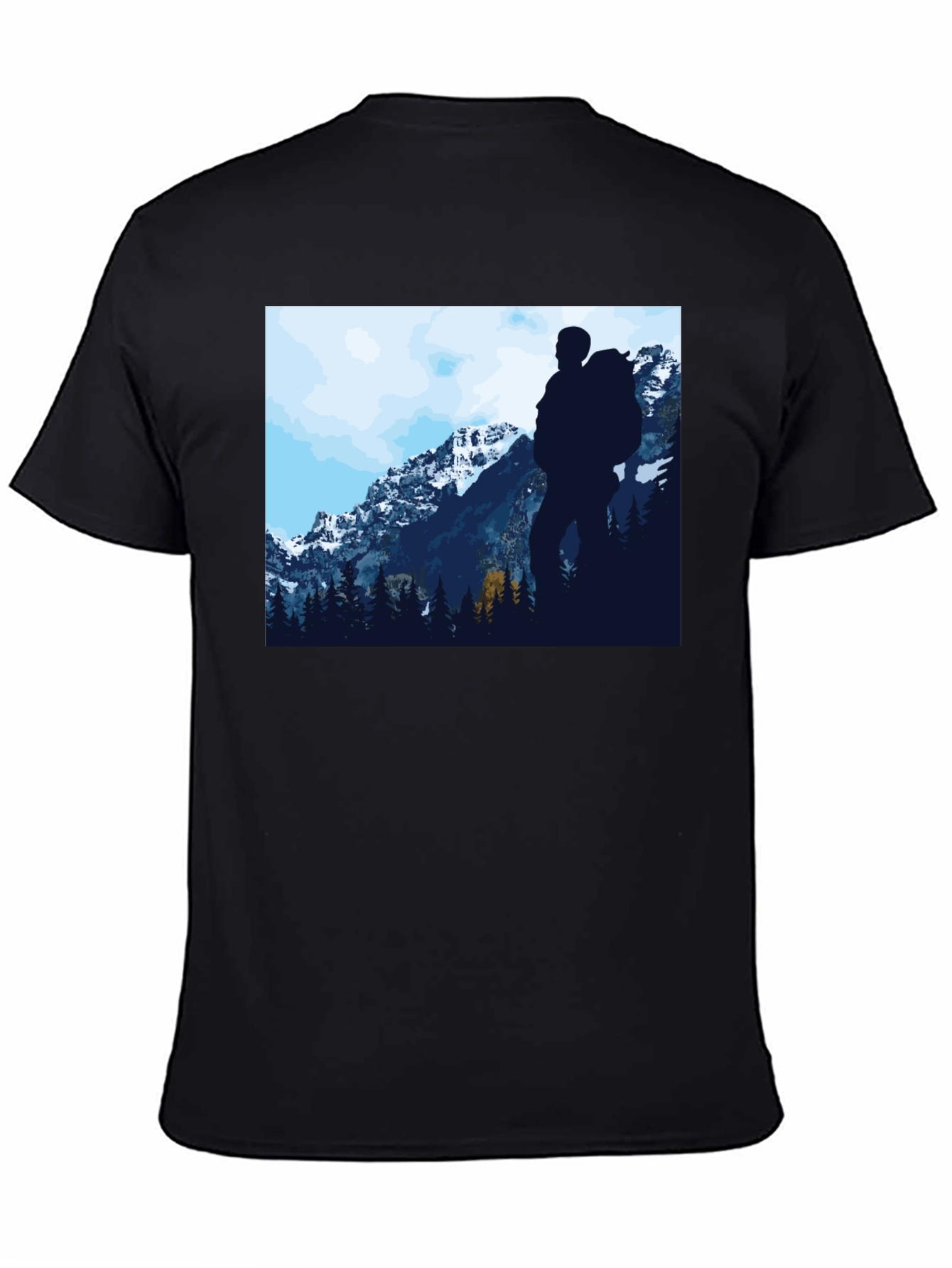 Nature Hiker Graphic Tee - Black Casual T-Shirt