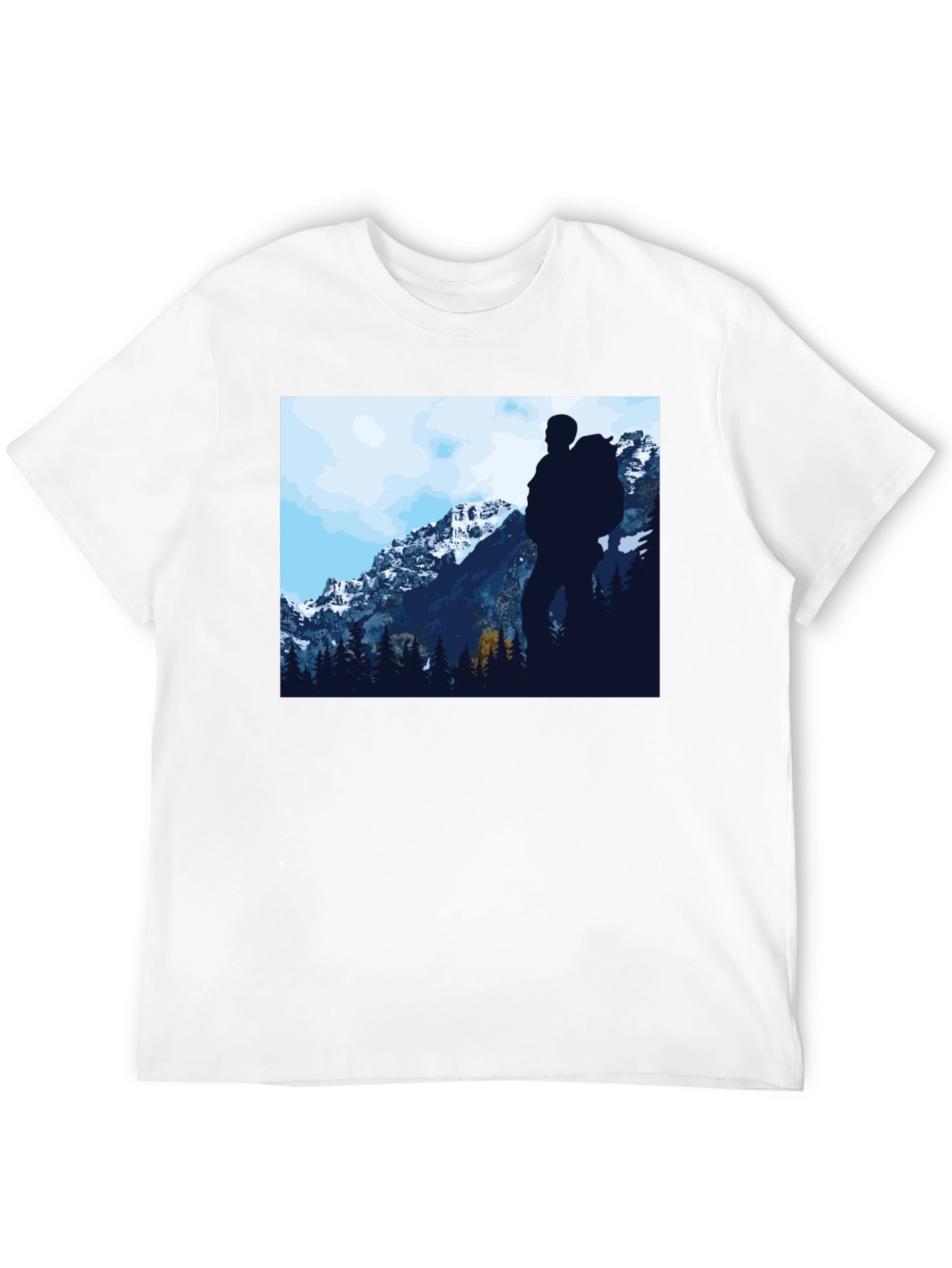 Nature Hiker Graphic Tee - Black Casual T-Shirt