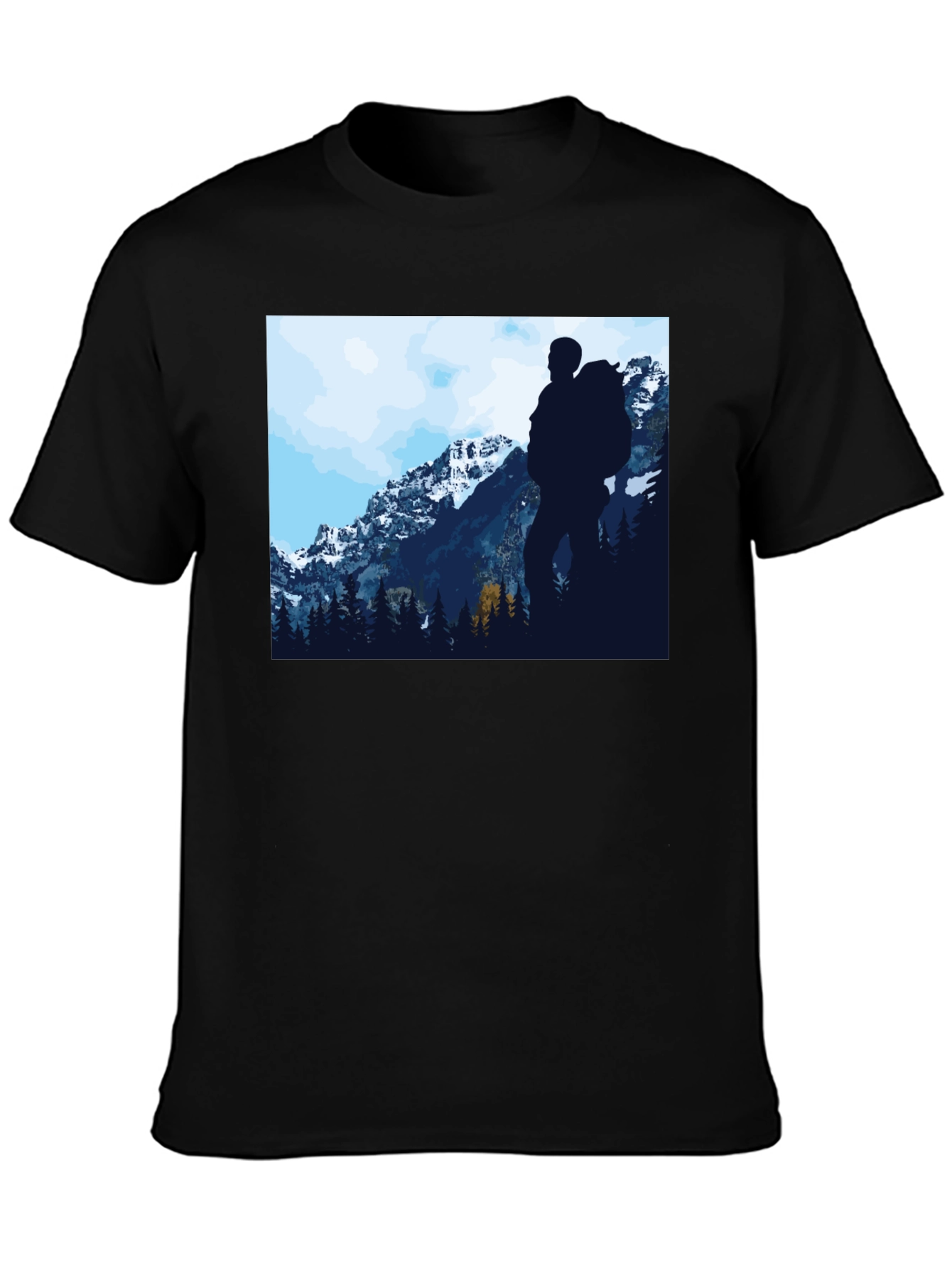 Nature Hiker Graphic Tee - Black Casual T-Shirt