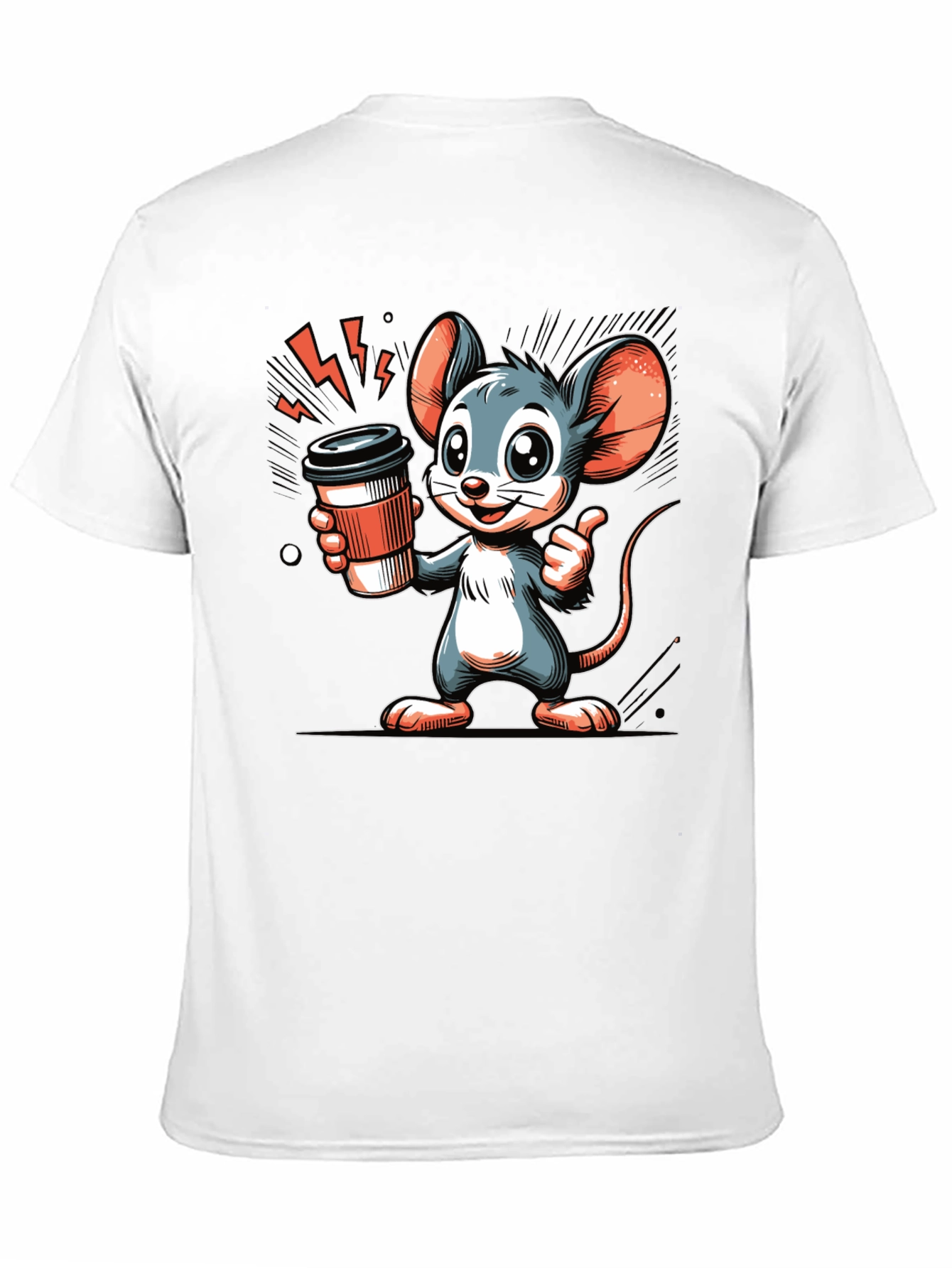 Mouse Coffee T-Shirt - Cartoon Style