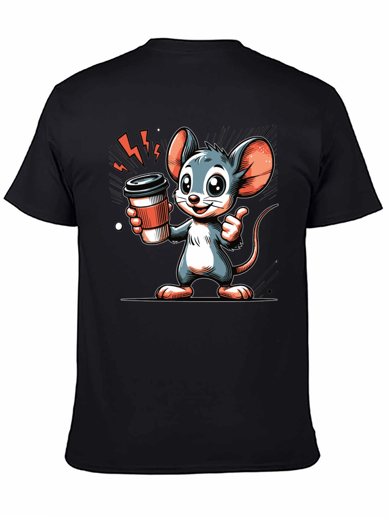 Mouse Coffee T-Shirt - Cartoon Style