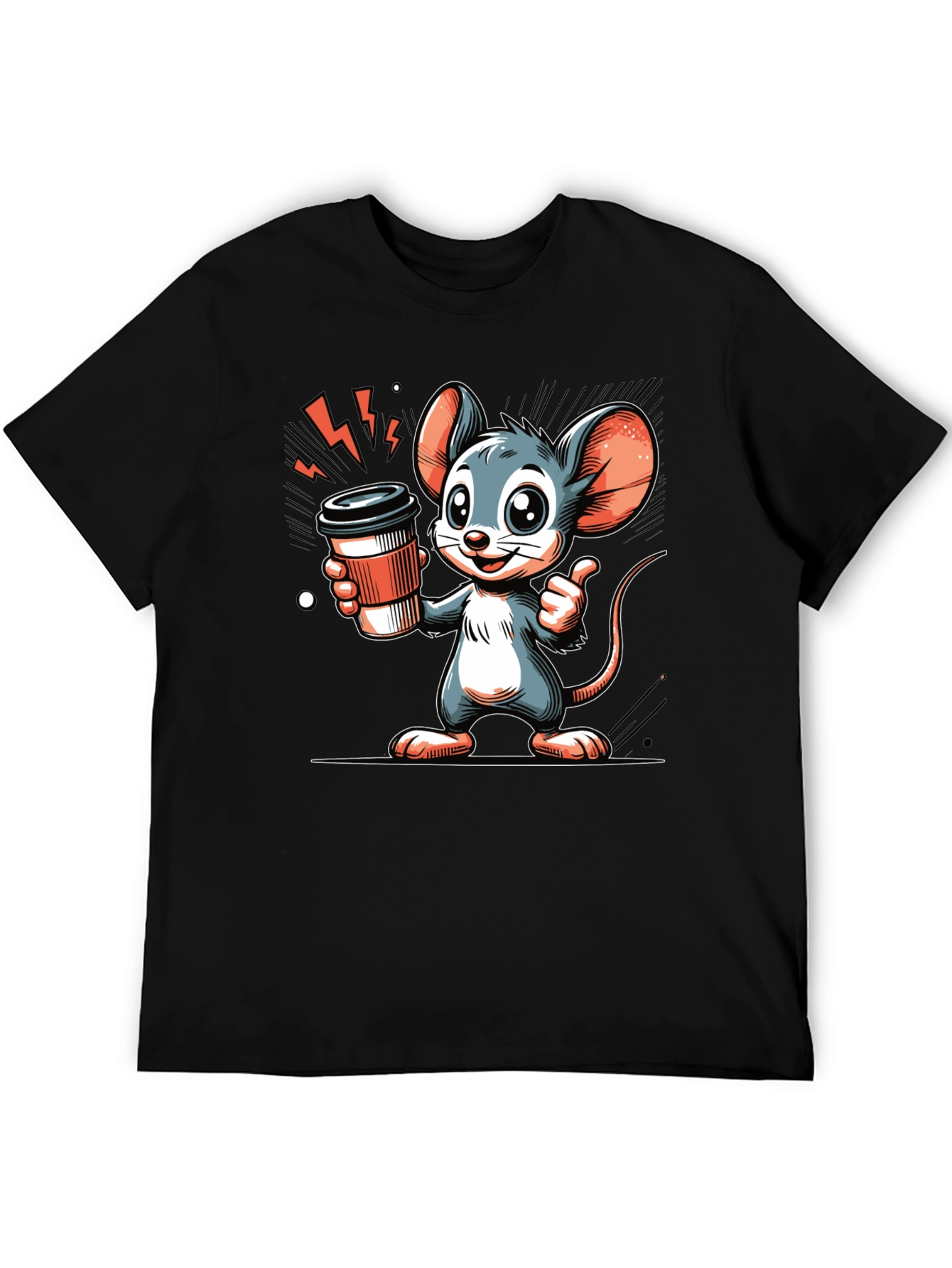 Mouse Coffee T-Shirt - Cartoon Style