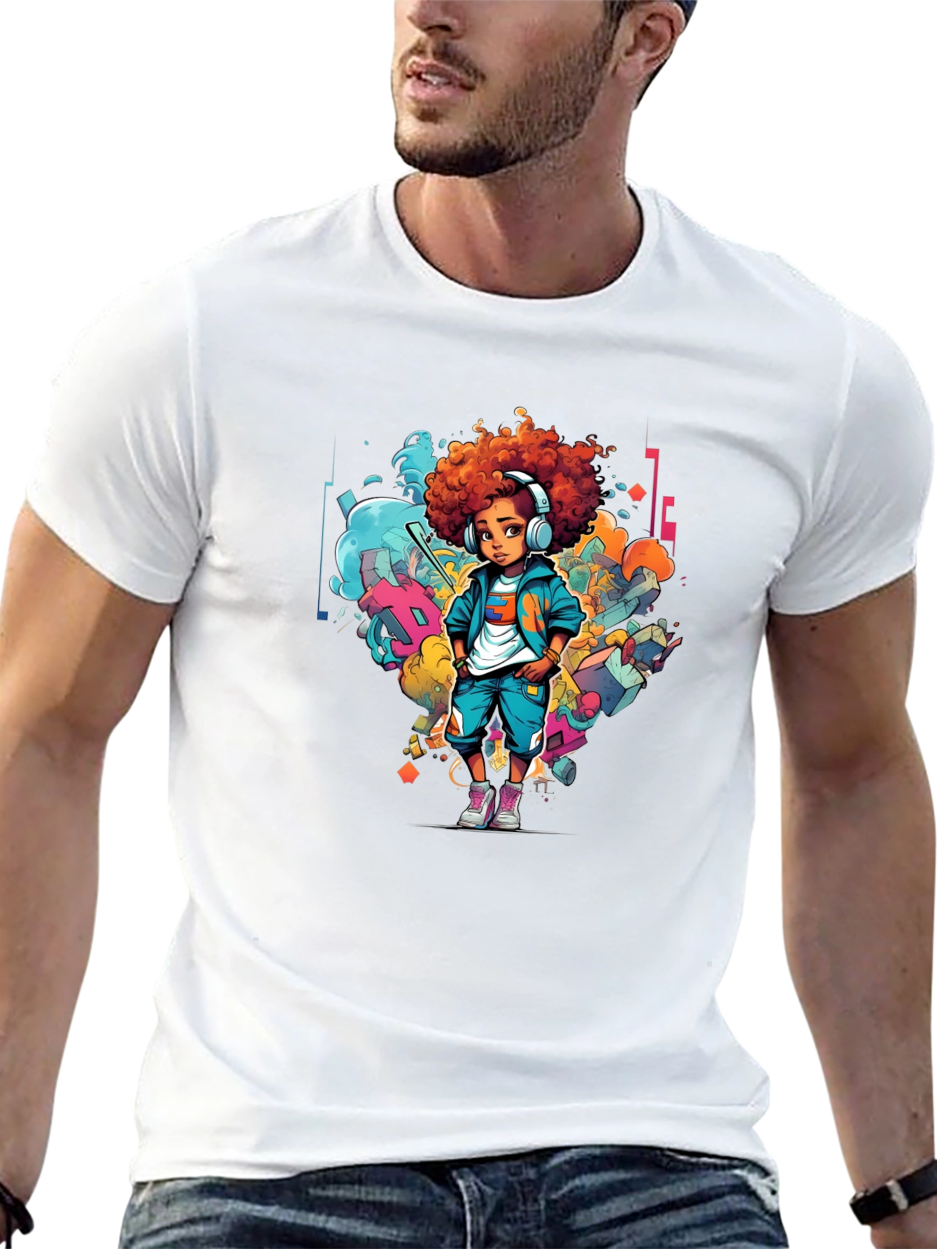 Cool Kid Graphic Print Black T-Shirt