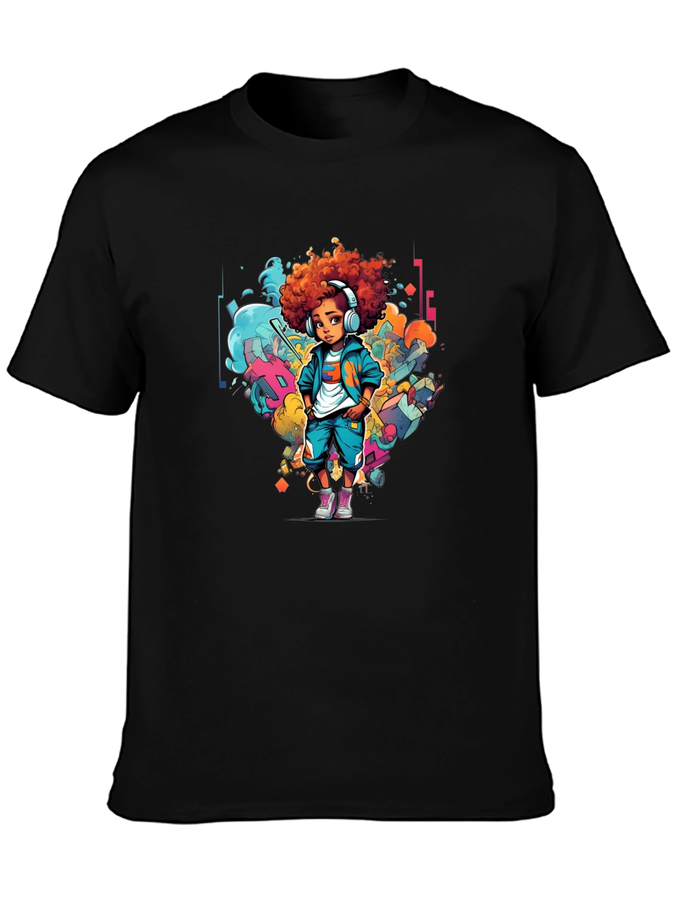 Cool Kid Graphic Print Black T-Shirt