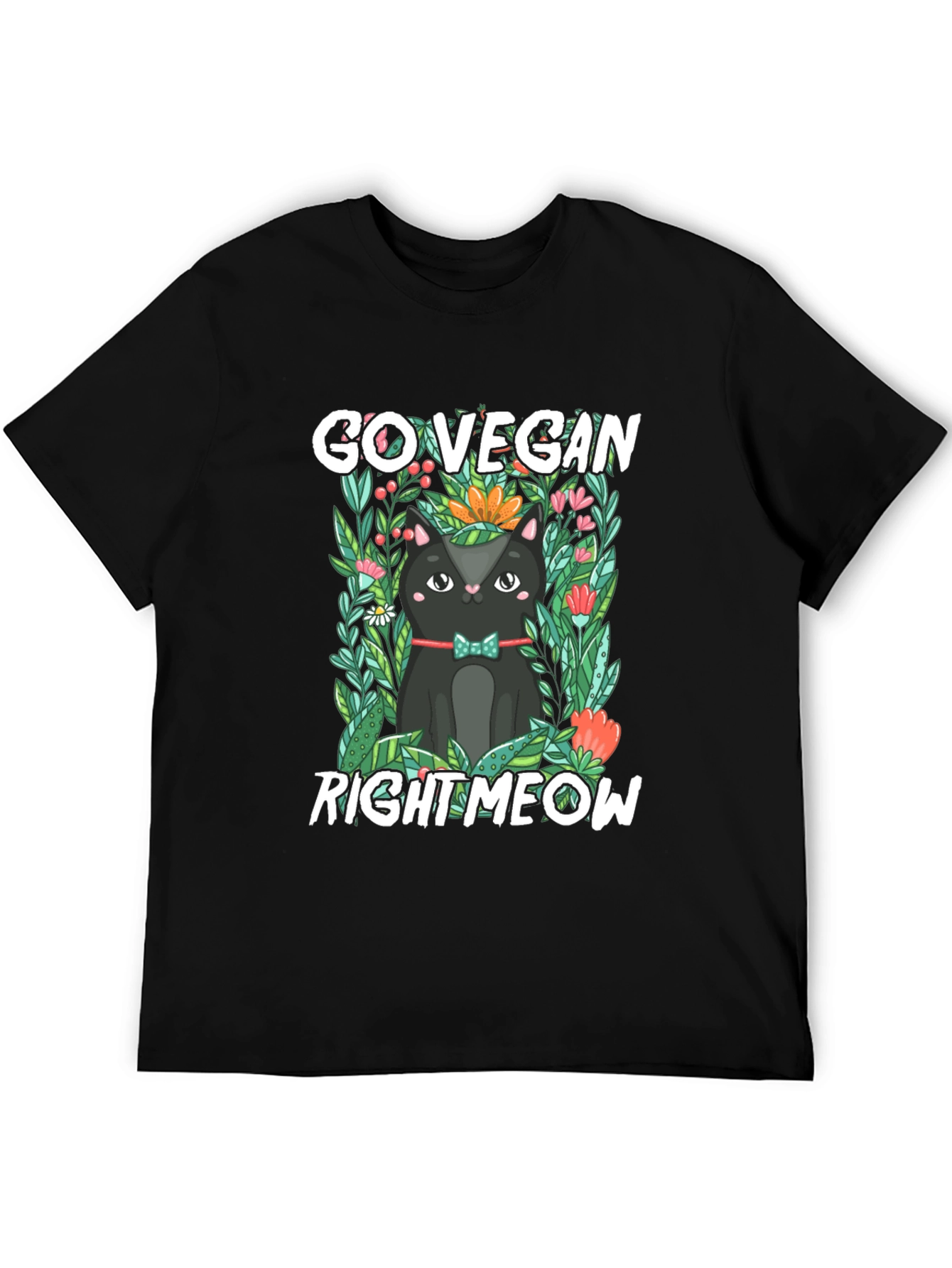 Go Vegan Right Meow Cat T-Shirt