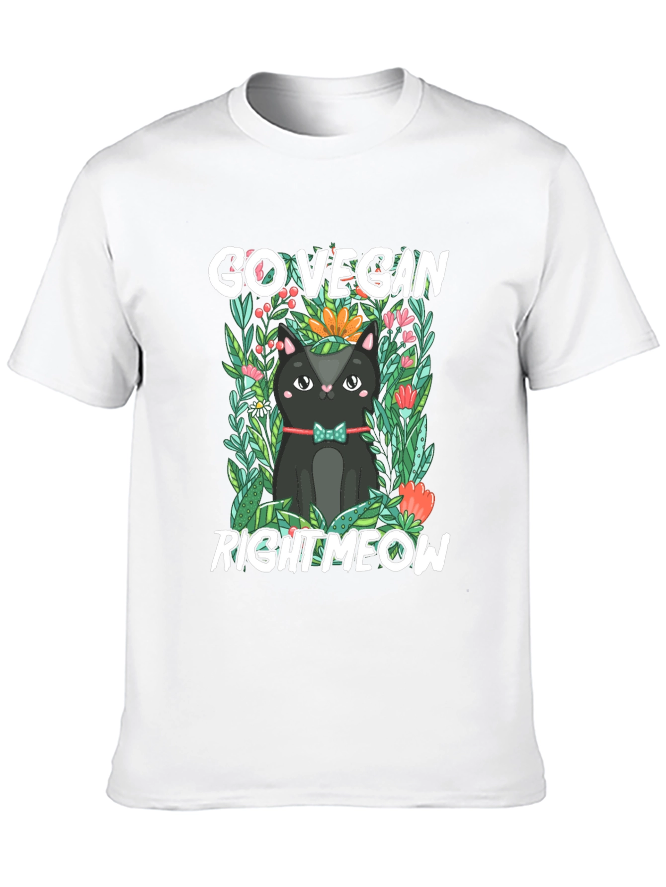 Go Vegan Right Meow Cat T-Shirt