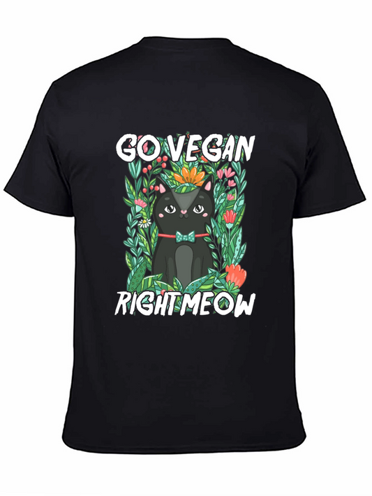 Go Vegan Right Meow Cat T-Shirt