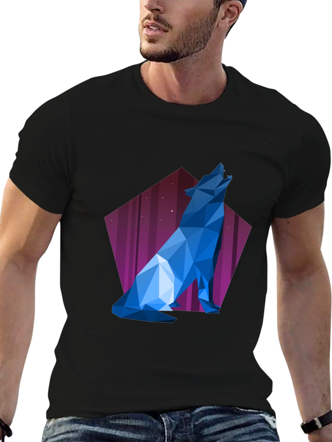 Geometric Wolf T-Shirt - Modern Graphic Tee