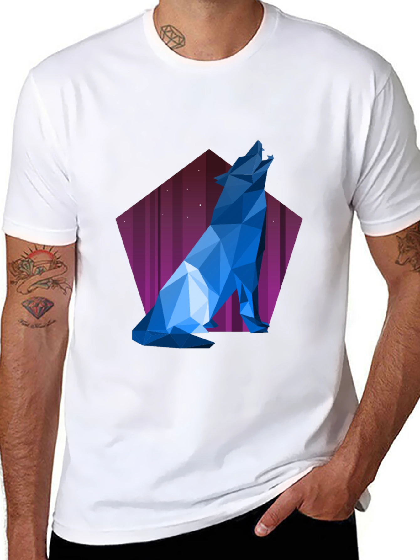 Geometric Wolf T-Shirt - Modern Graphic Tee