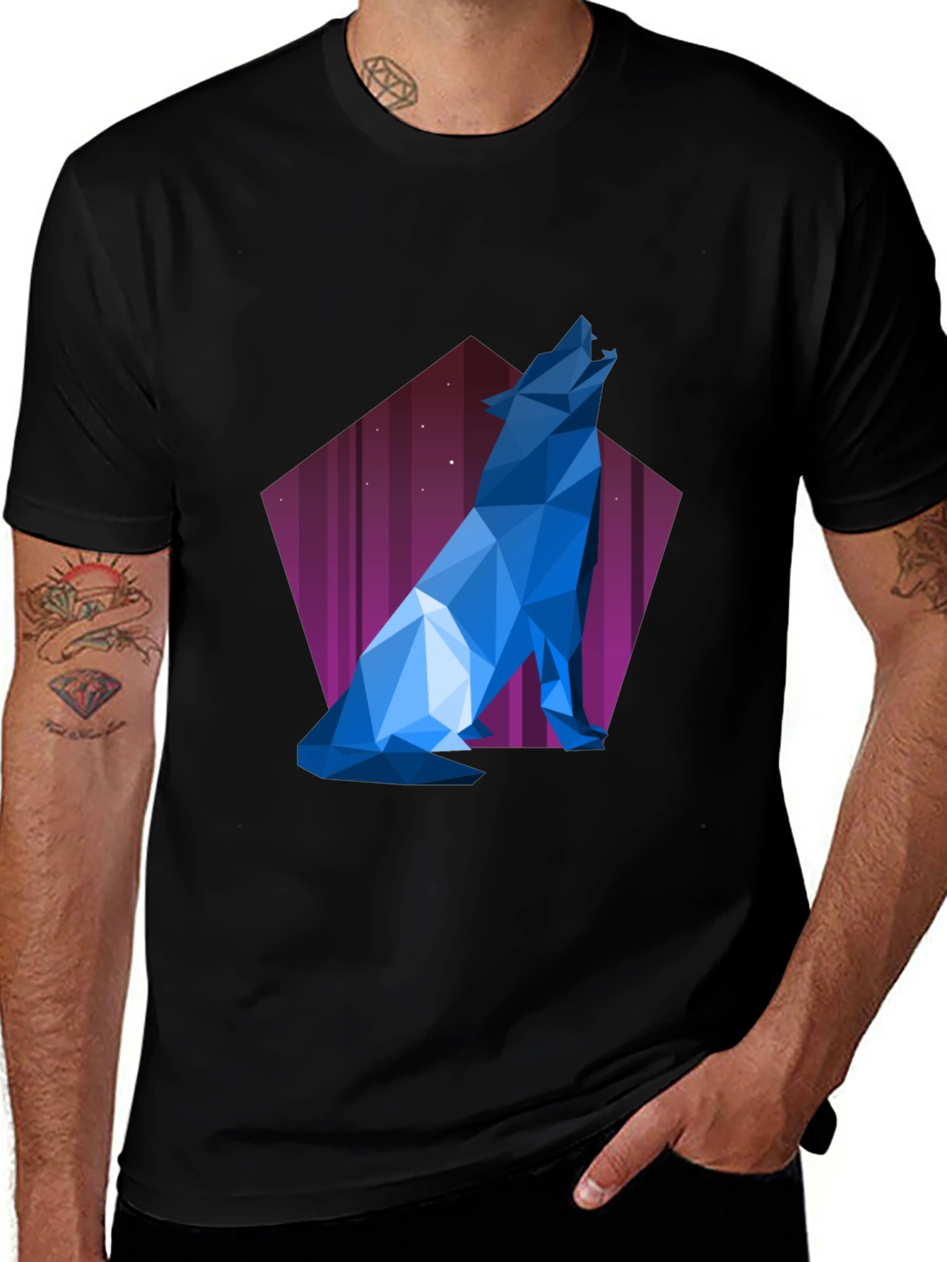 Geometric Wolf T-Shirt - Modern Graphic Tee