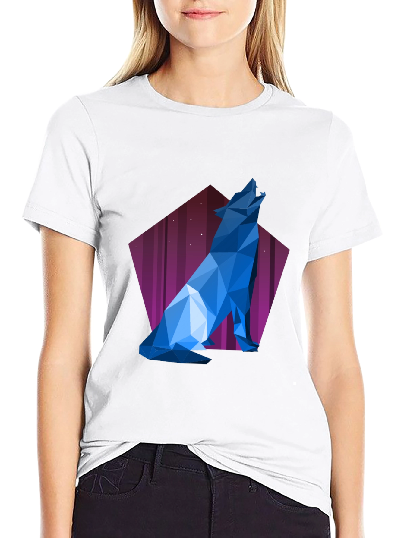 Geometric Wolf T-Shirt - Modern Graphic Tee