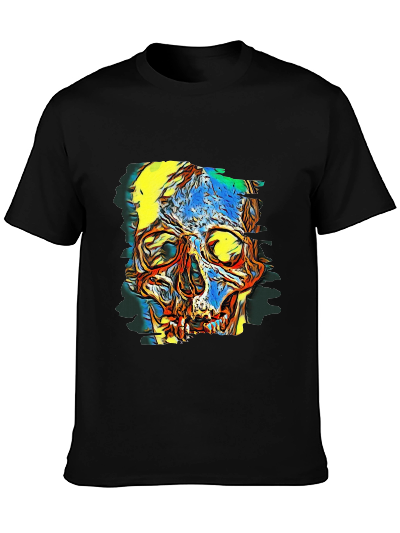 Abstract Skull Graphic Black T-Shirt