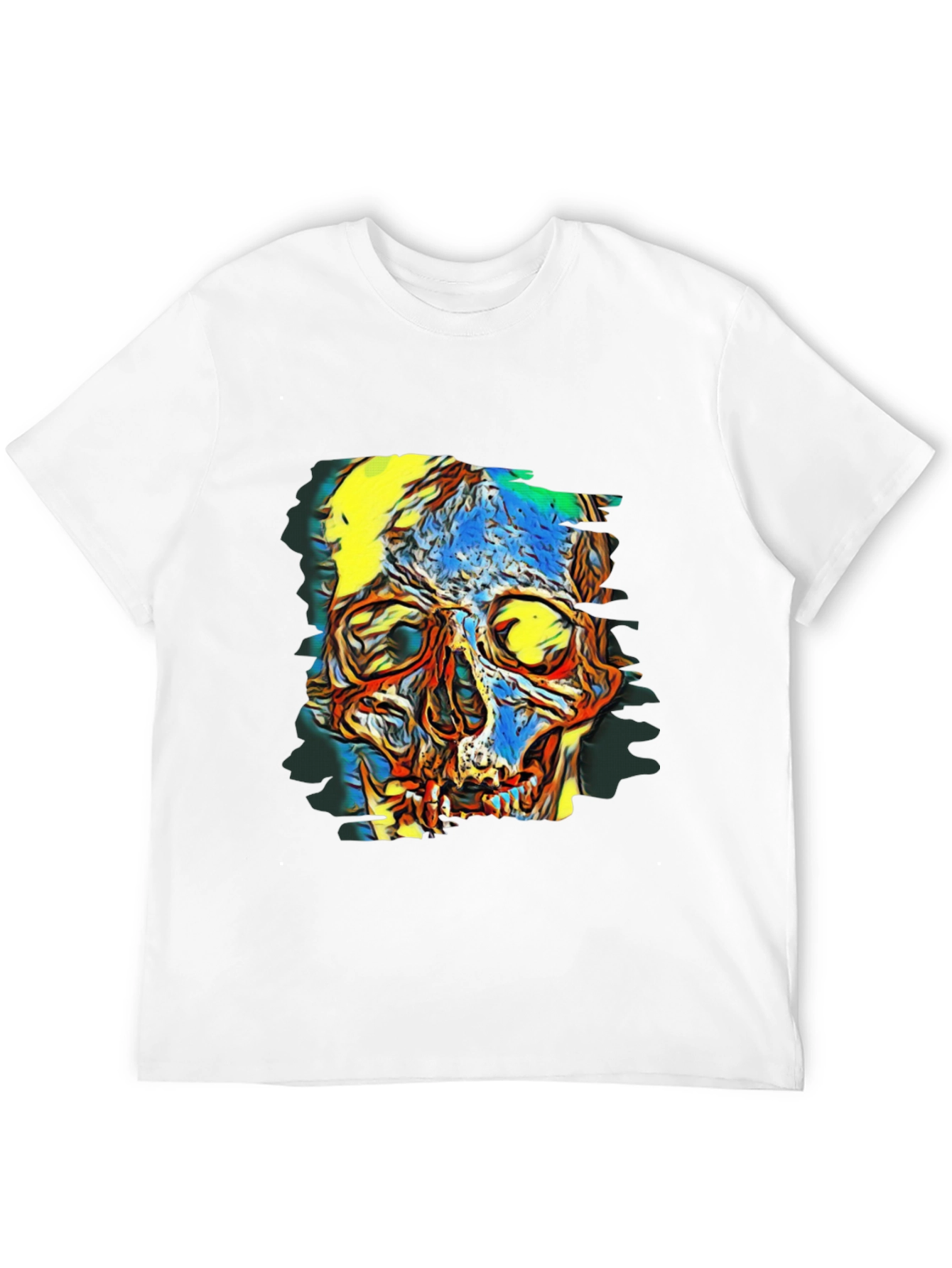 Abstract Skull Graphic Black T-Shirt