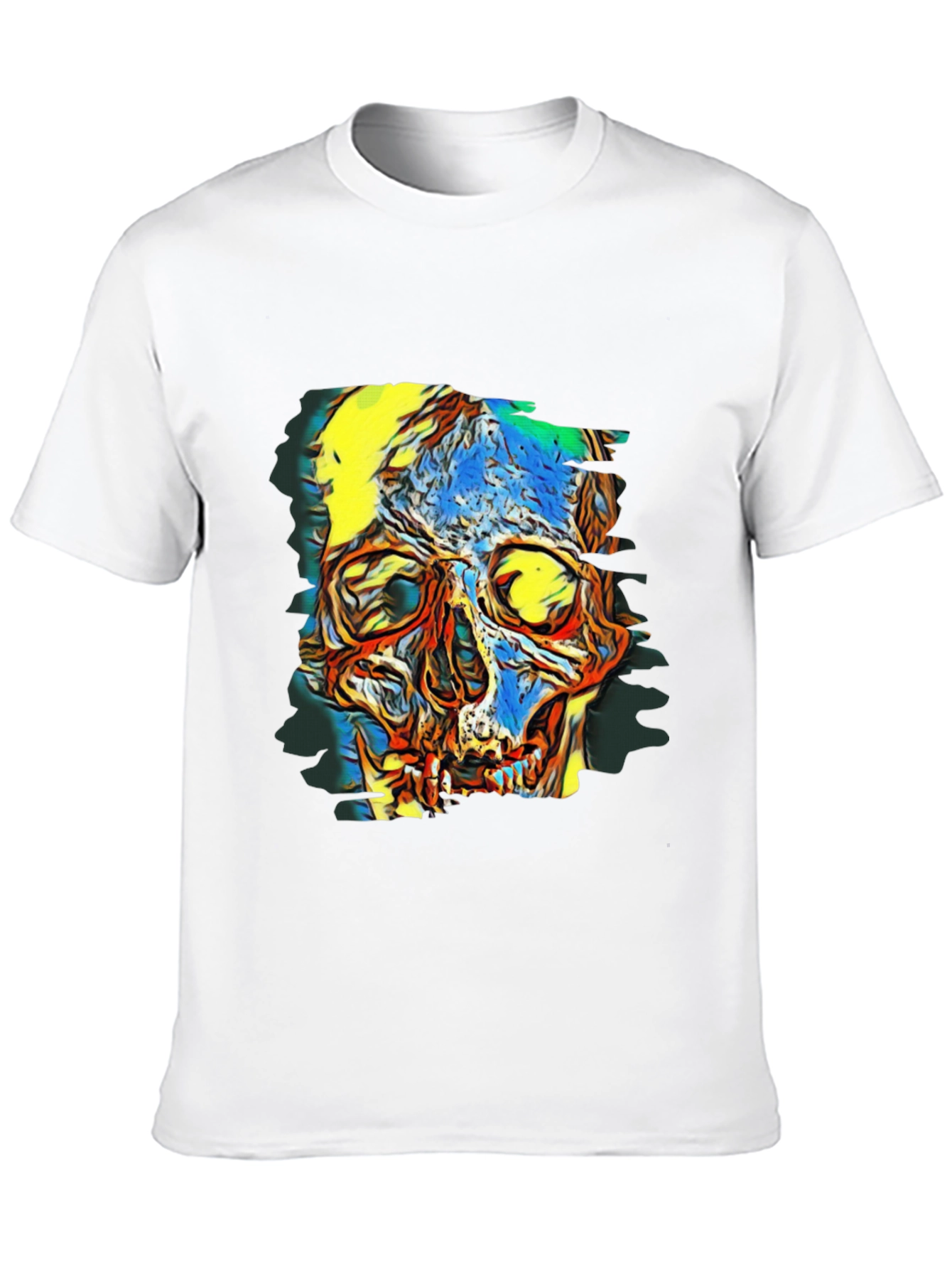 Abstract Skull Graphic Black T-Shirt