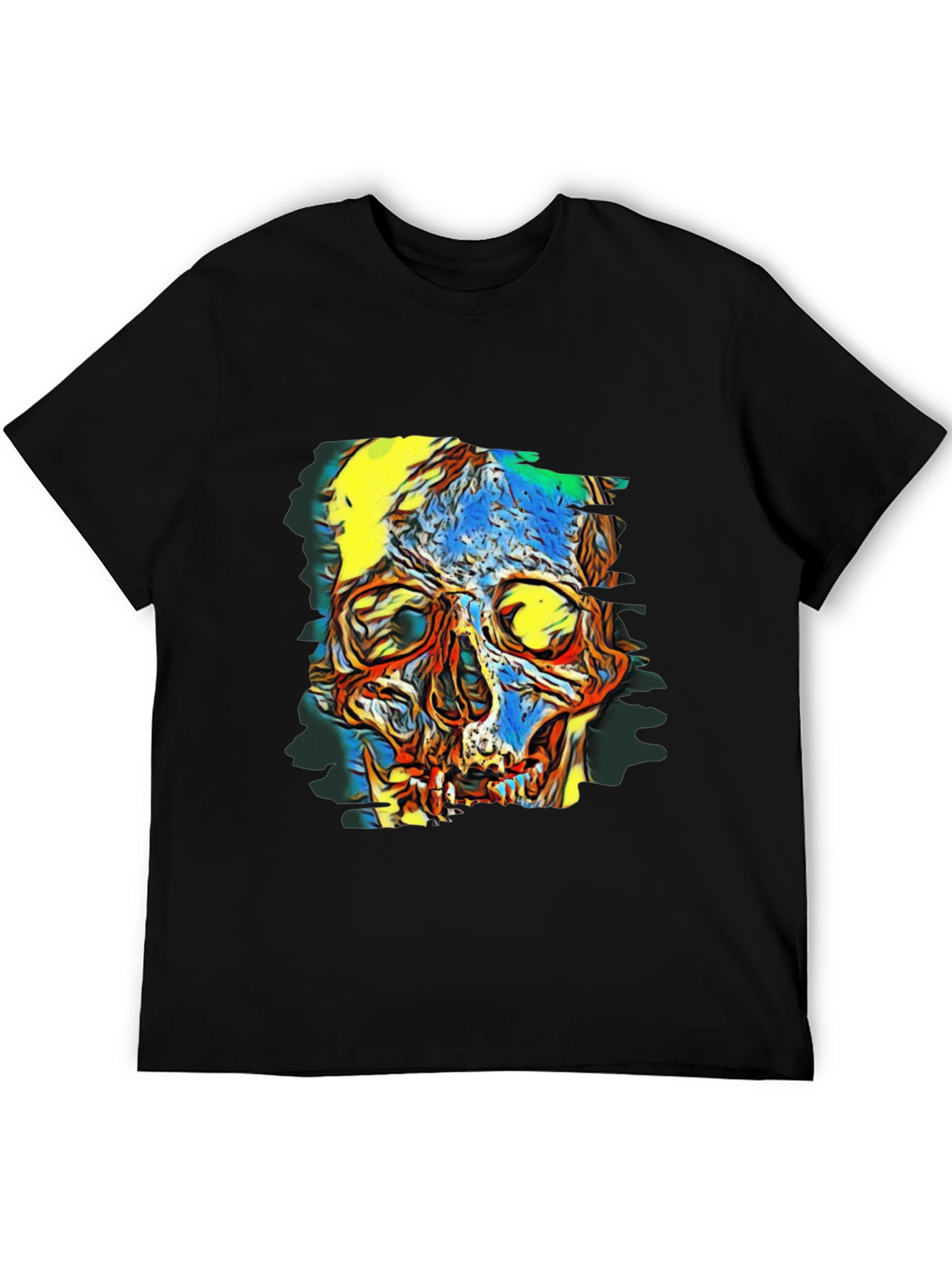Abstract Skull Graphic Black T-Shirt