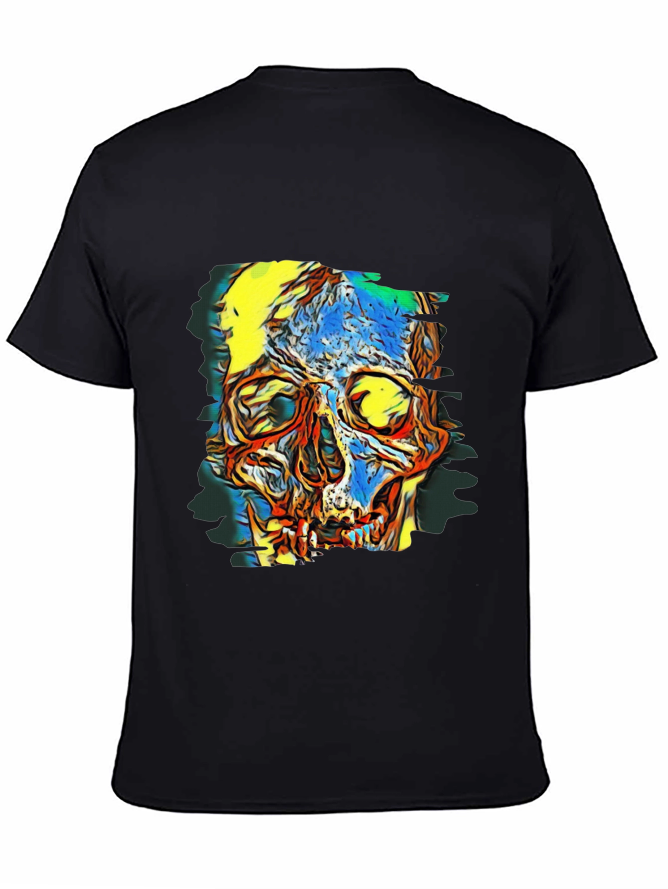 Abstract Skull Graphic Black T-Shirt